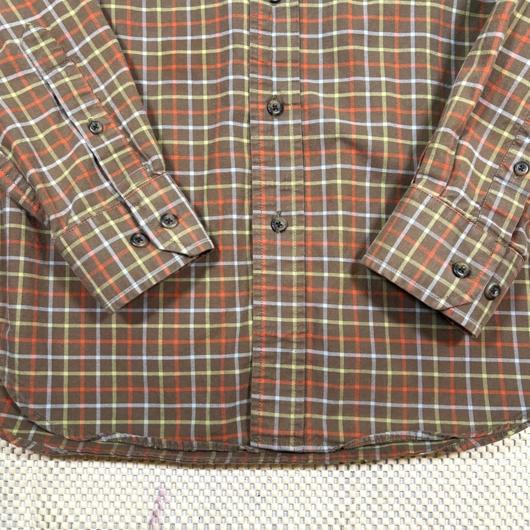 Eddie Bauer Eddie Bauer Plaid Button-Down Shirt Long Sleeve Mens M Brown Casual Cotton Button-Up Shirt Size US M / EU 48-50 / 2 - 4 Thumbnail