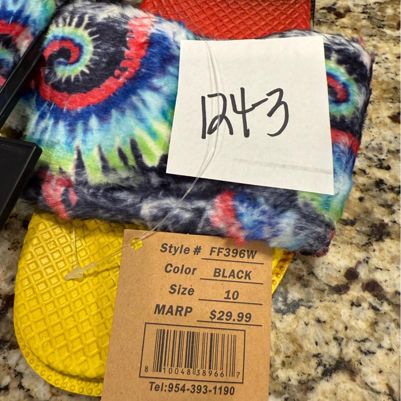 Seven 7 Seven tie dyed faux fur rainbow colored slides Size 10 Size US 10 / IT 40 - 6 Thumbnail