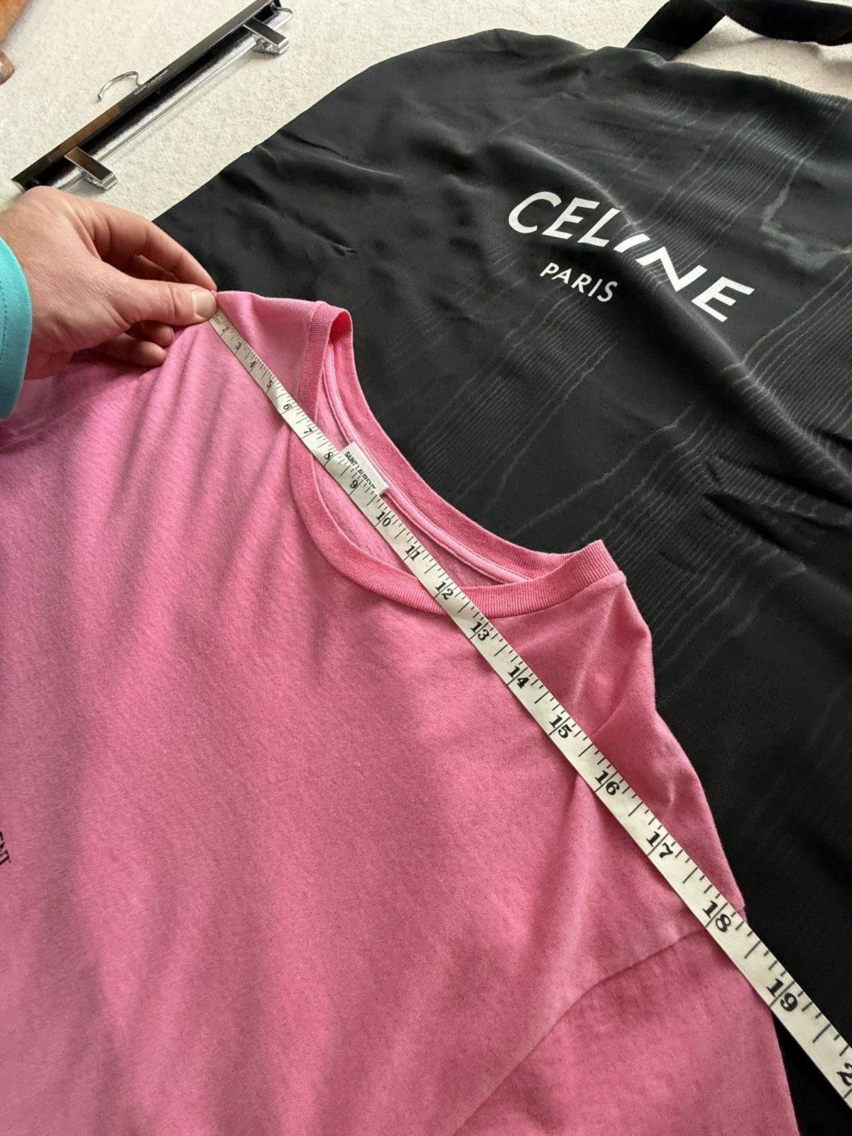 Saint Laurent Paris $550 Saint Laurent Rive Gauche logo t shirt pink M grail Size US M / EU 48-50 / 2 - 7 Thumbnail