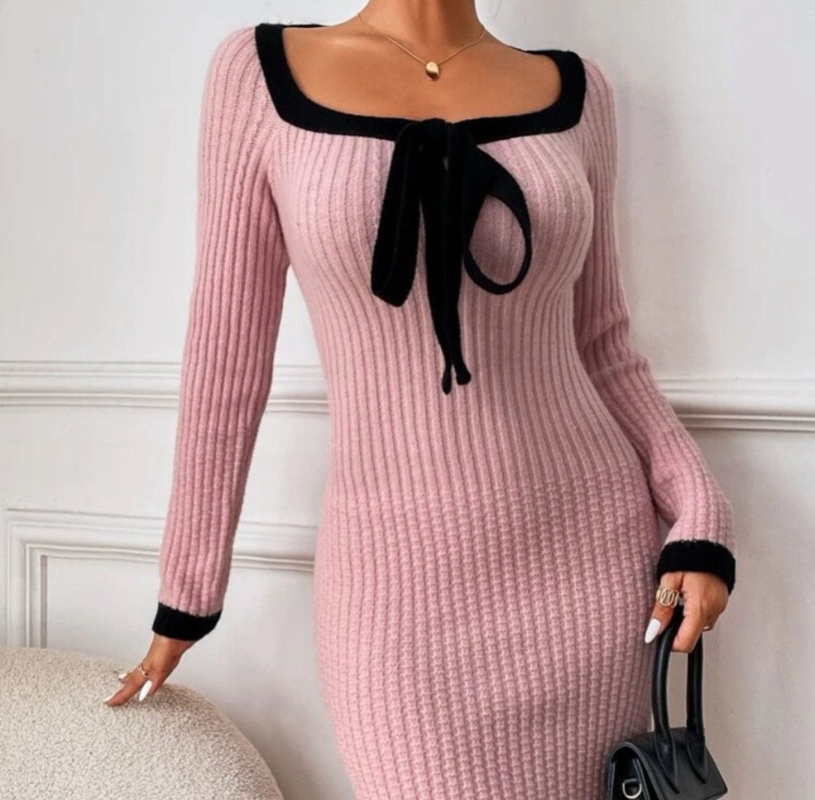 Designer × Other NWT, Lavishly Paris Elegant Pink Sweater Dress. Size Medium Size M / US 6-8 / IT 42-44 - 12 Thumbnail