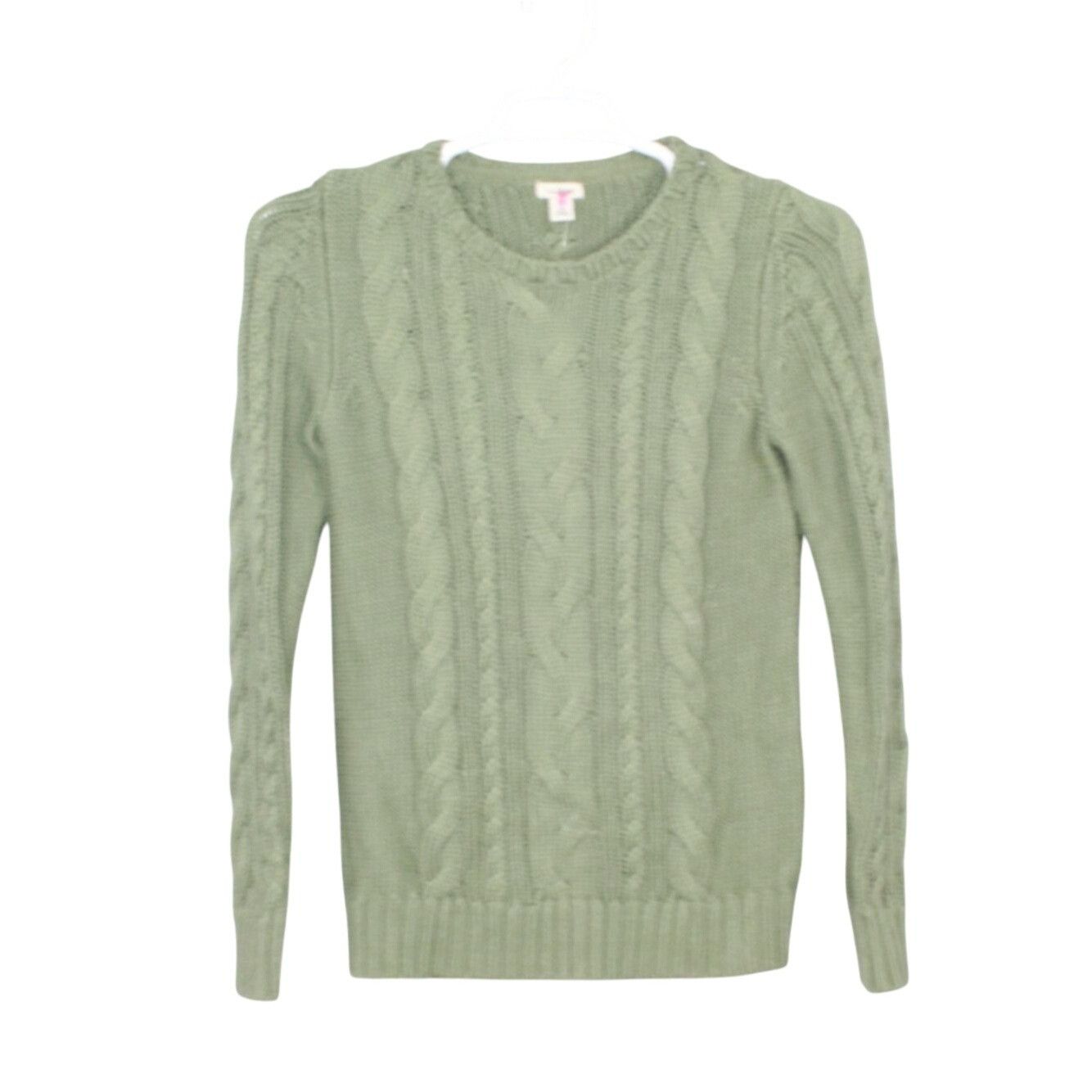 L.L. Bean LL Bean Women's Double L Cable Sweater Crewneck Bay Leaf Size S / US 4 / IT 40 - 1 Thumbnail