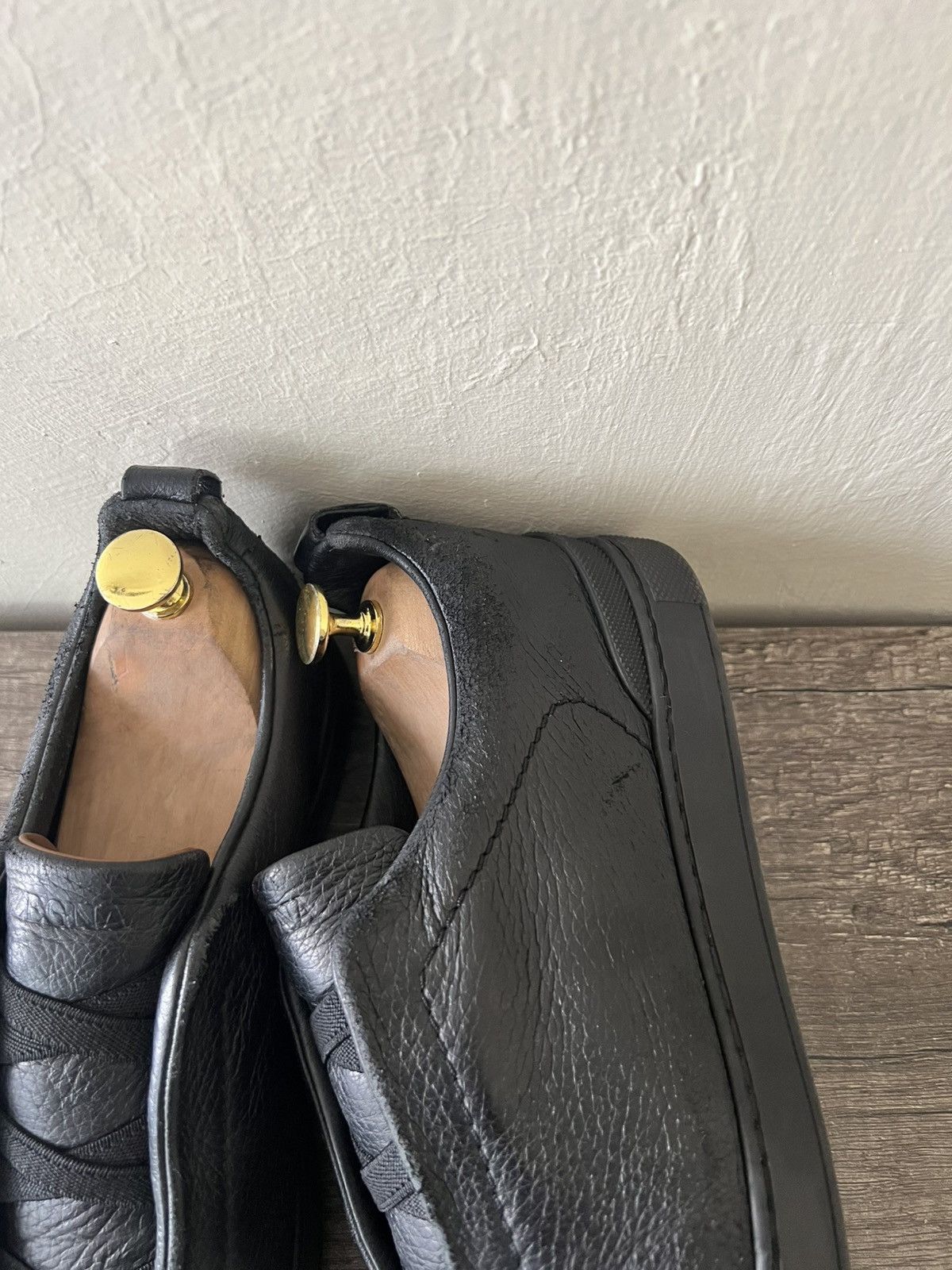 Ermenegildo Zegna ZEGNA TRIPLE STITCH BLACKOUT LOW-TOP SNEAKERS Size US 7.5 / EU 40-41 - 13 Thumbnail