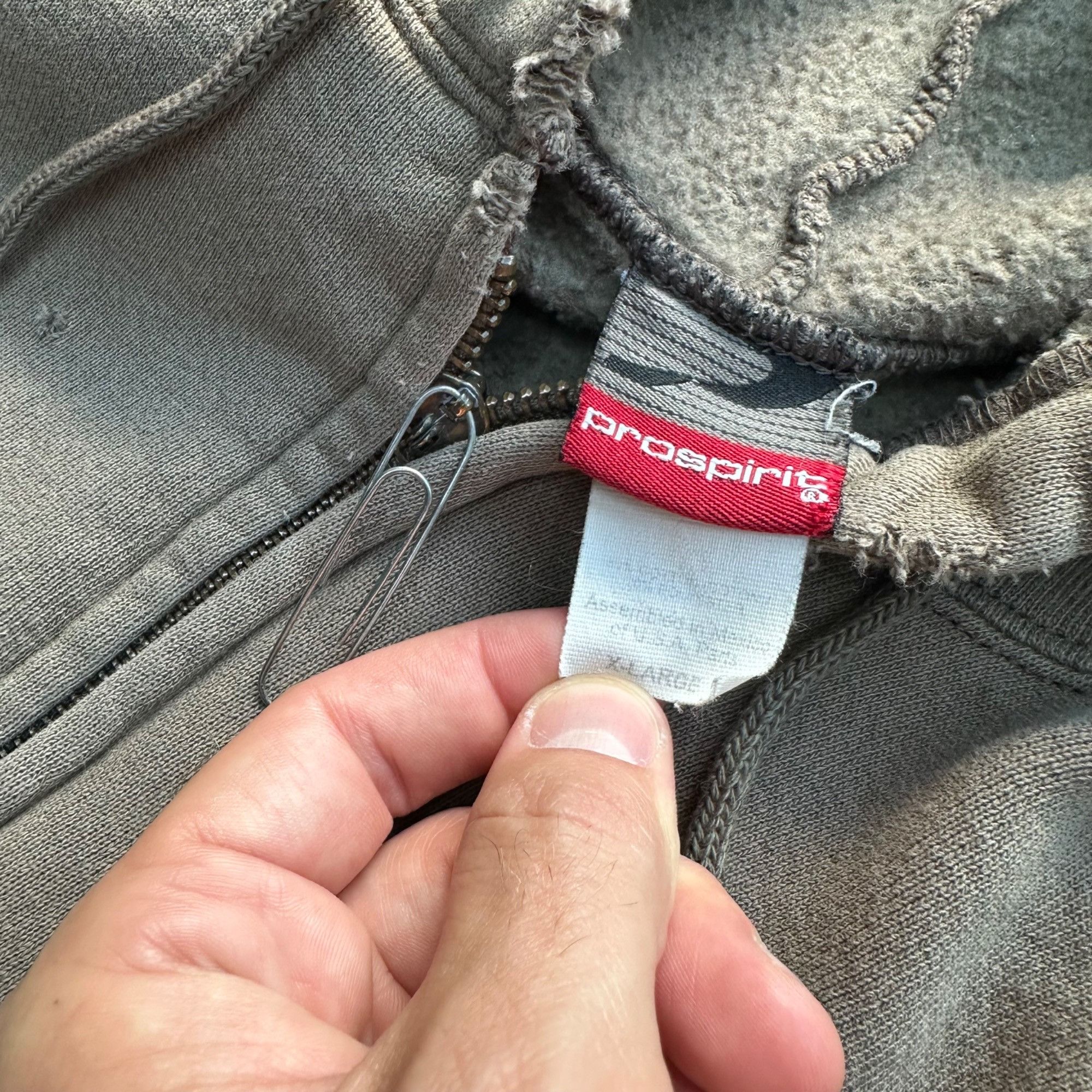 Vintage Vintage 90s Natural Faded Distressed Olive/Sage Zipup Hoodie Size US XL / EU 56 / 4 - 3 Thumbnail