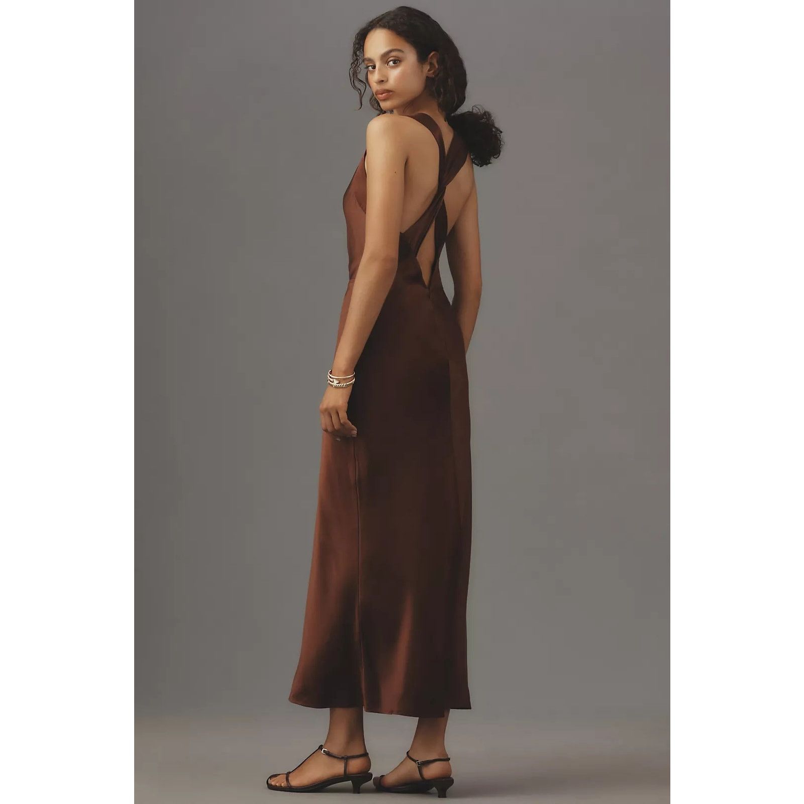 Anthropologie New Marcel Silk Midi Dress $429 SIZE 14 Plum Raisin Size XL / US 12-14 / IT 48-50 - 4 Thumbnail