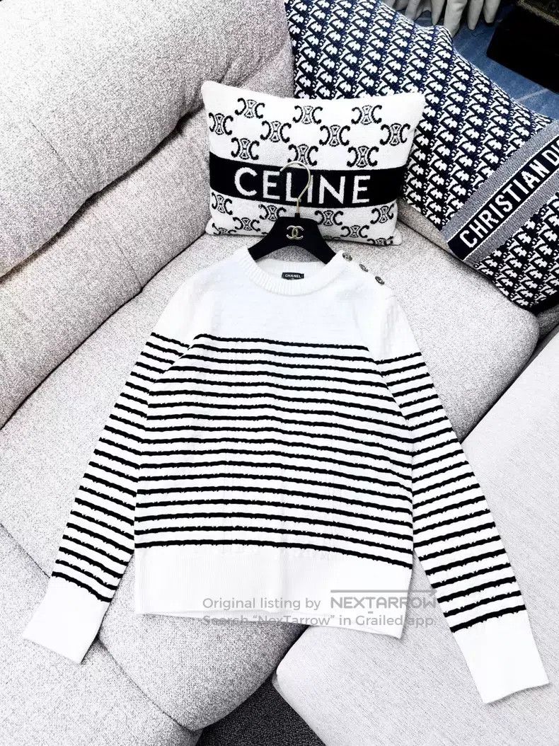 Chanel Chanel Striped knitted sweater Size S / US 4 / IT 40 - 1 Thumbnail