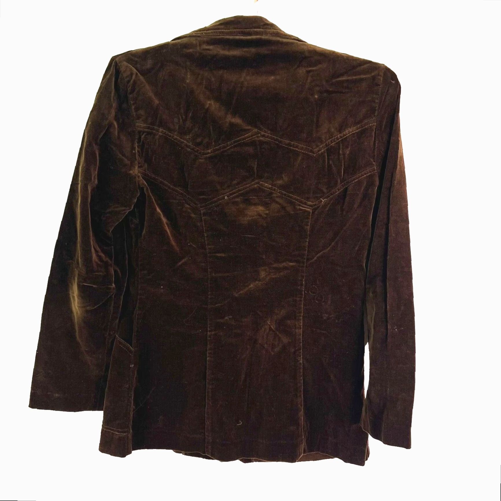 Velour VINTAGE JTG Western Blazer Jacket Womens Size 8 Brown Velour Classic Fit Size M / US 6-8 / IT 42-44 - 2 Thumbnail