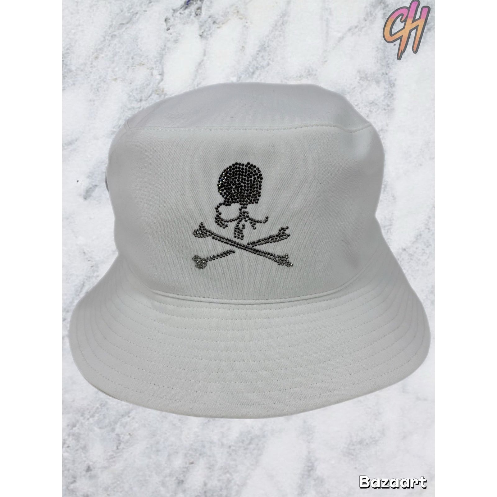 Mastermind Japan Mastermind World X Swarovski White Bucket Hat Size Large Size ONE SIZE - 1 Thumbnail