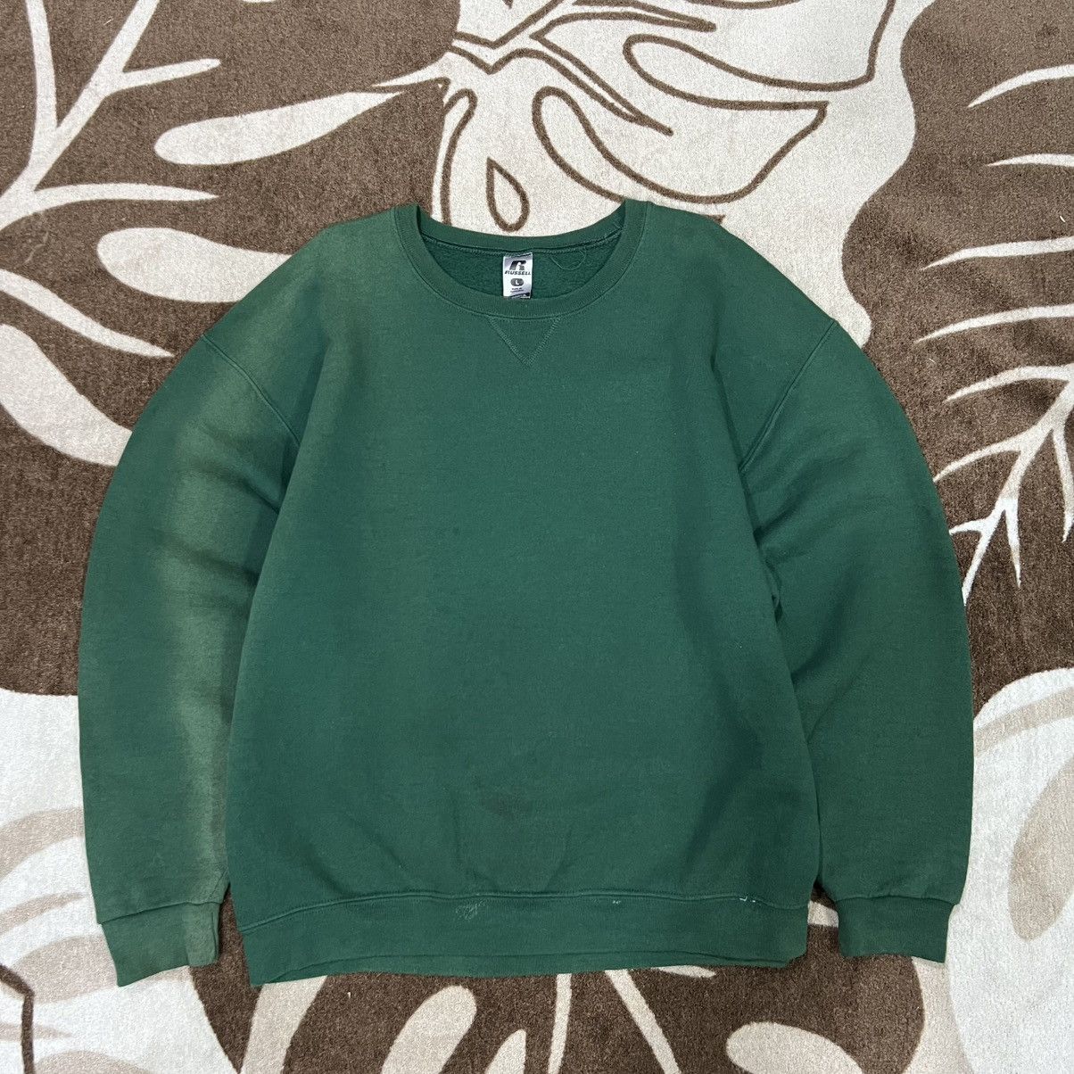 Russell Athletic × Vintage Sun Faded Green Russell Sweatshirt Size US L / EU 52-54 / 3 - 1 Thumbnail