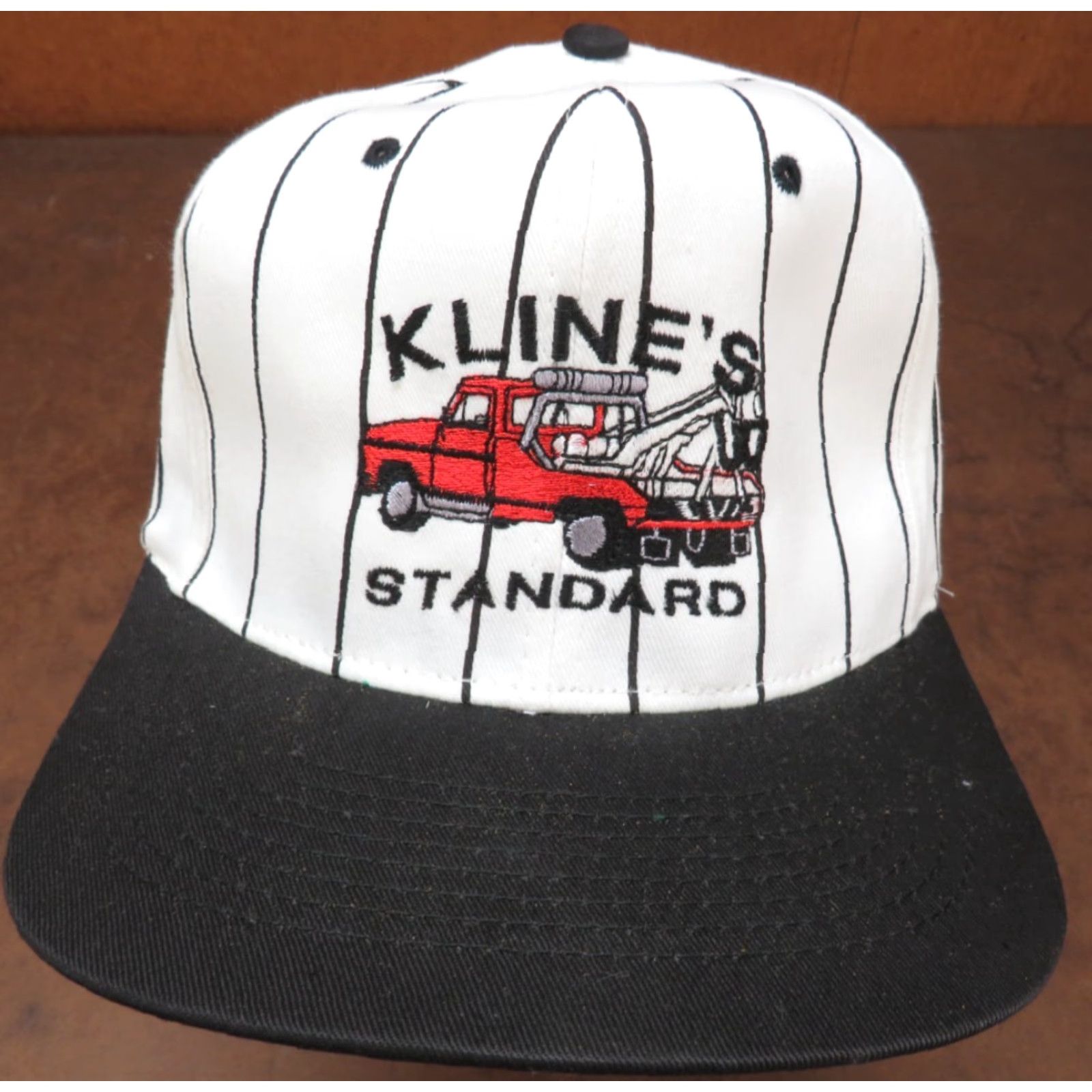 GAS VTG HaT Kline's Towing Gas Station Pinstripe Mechanic Shop Baseball Trucker Cap Hat adjustable multi-color Mens Girls Adults? Size ONE SIZE - 2 Thumbnail