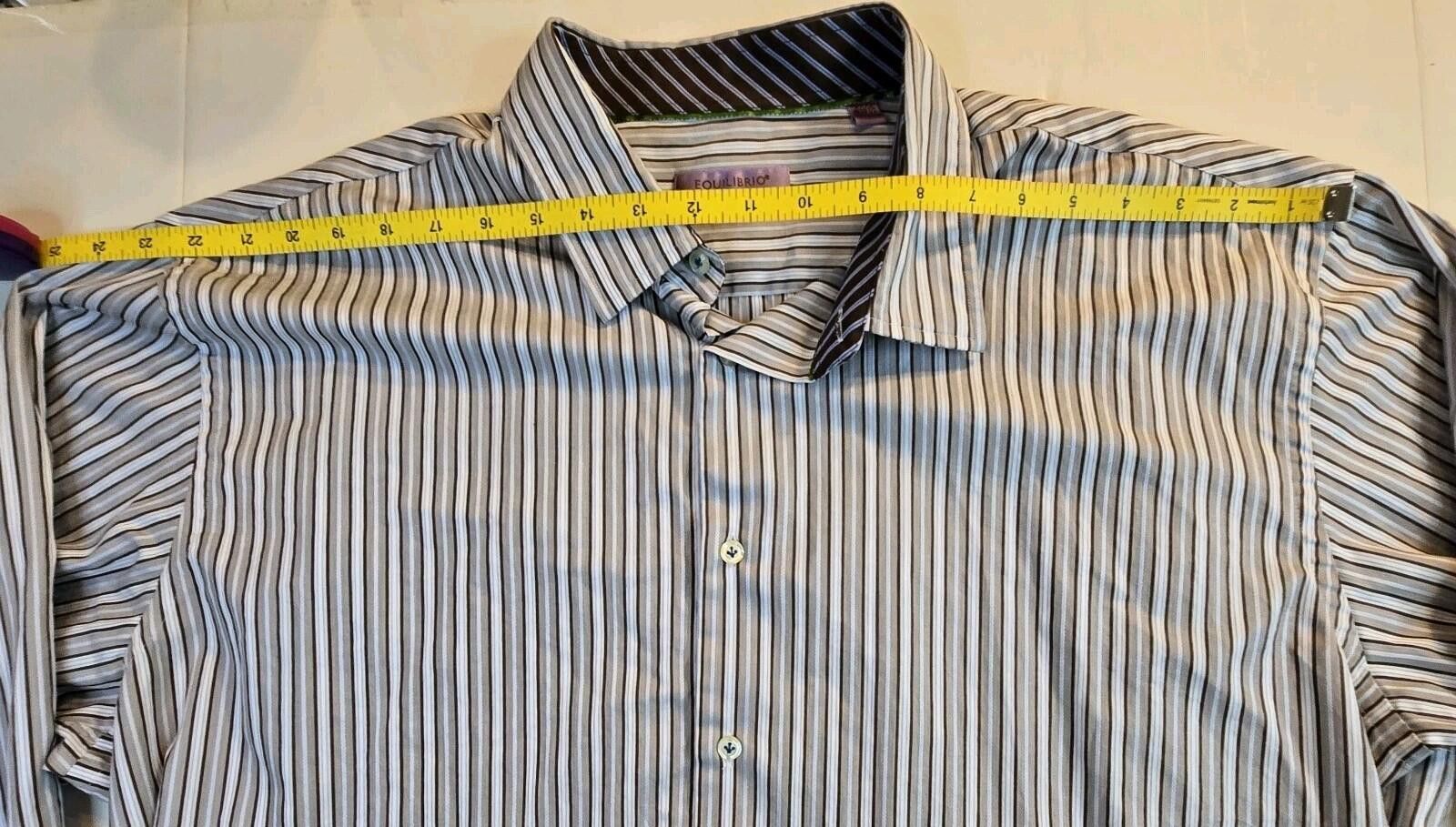 Other Lot of 2 Equilibrio Striped Button-Up Shirt Men's 3XL Italy Size US XXL / EU 58 / 5 - 9 Thumbnail