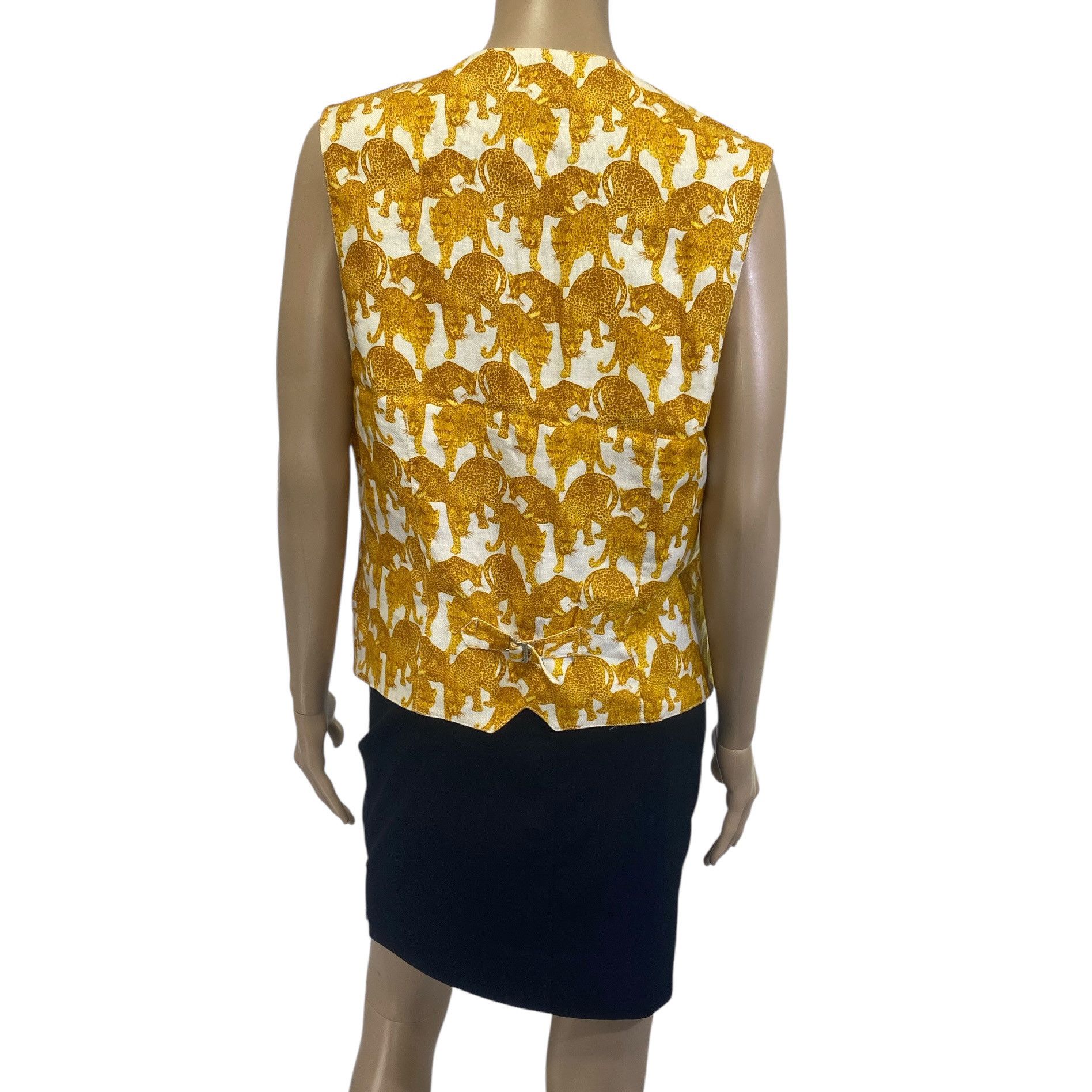 Versus Versace Vintage Yellow Leopard Print Vest Size US S / EU 44-46 / 1 - 4 Thumbnail