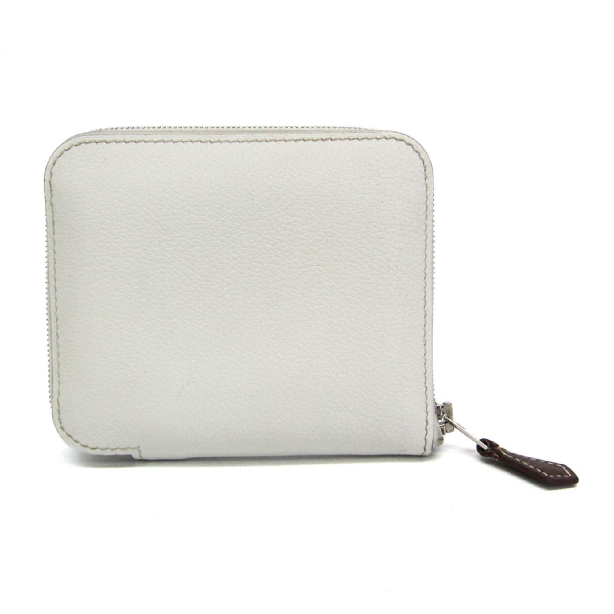 Hermes Hermes Azap Silk In Compact Women's Epsom Leather Coin Purse/coin Case Orange,White Size ONE SIZE - 1 Thumbnail