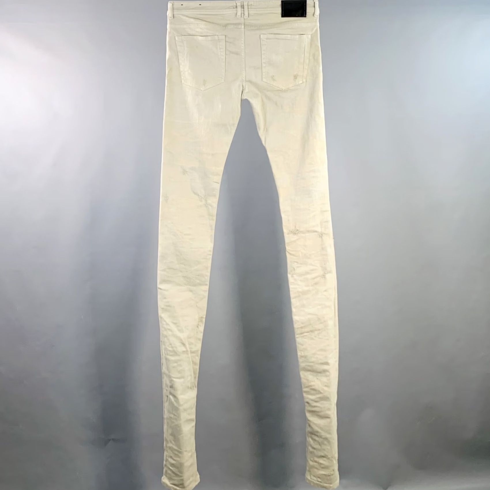 Diesel DIESEL BLACK GOLD Jeans Size 33 Grey Distressed Cotton Blend Stacked Mens Inseam 51 Size US 33 - 4 Thumbnail