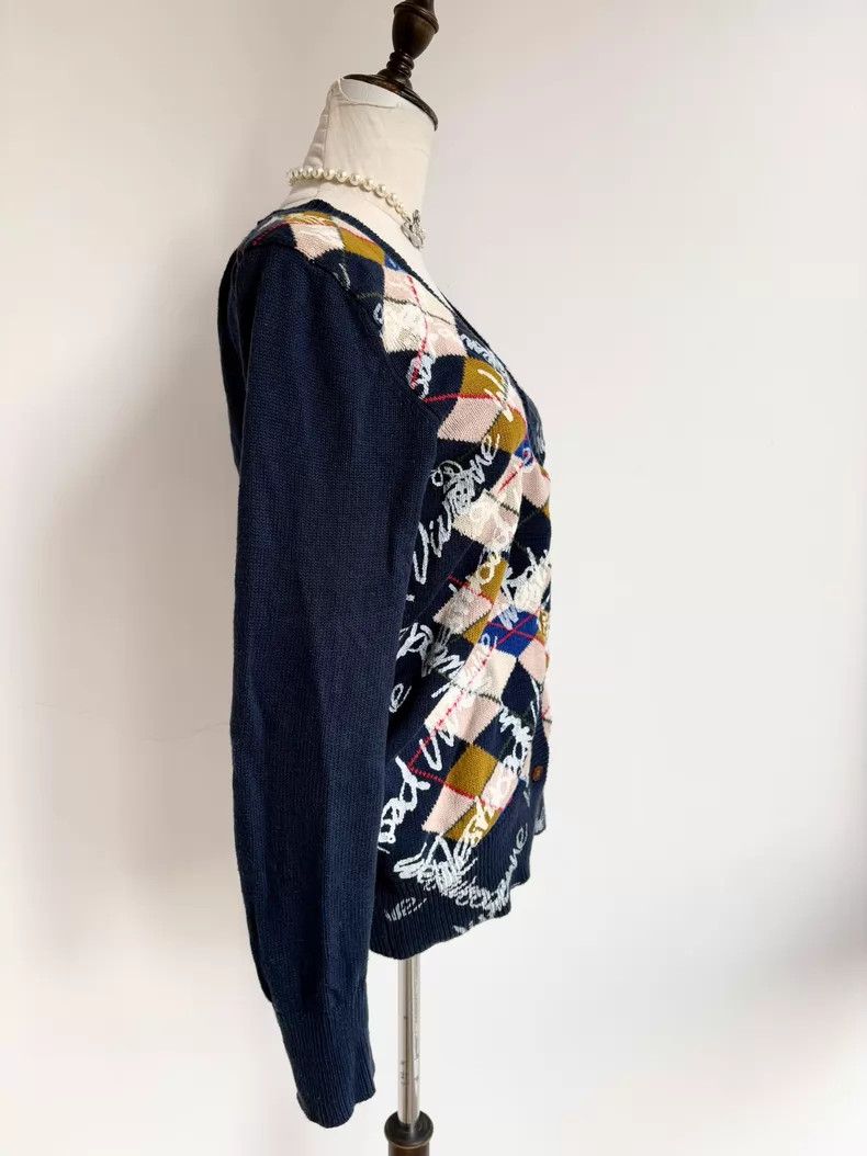 Vivienne Westwood Vivienne Westwood Gray Argyle Knit Cardigan Size US S / EU 44-46 / 1 - 2 Thumbnail