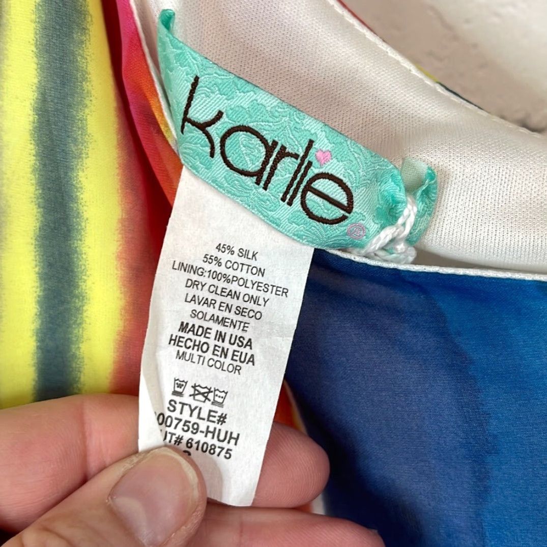 Rainbow Karlie Dress One Sleeve Multicolor Rainbow A-Line Midi Women S Small Rainbow Dress Short Description Size S / US 4 / IT 40 - 3 Thumbnail