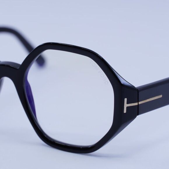 Tom Ford Tom Ford FT5967-B 001 Eyeglasses Black 53mm Geometric Frame Size ONE SIZE - 3 Thumbnail
