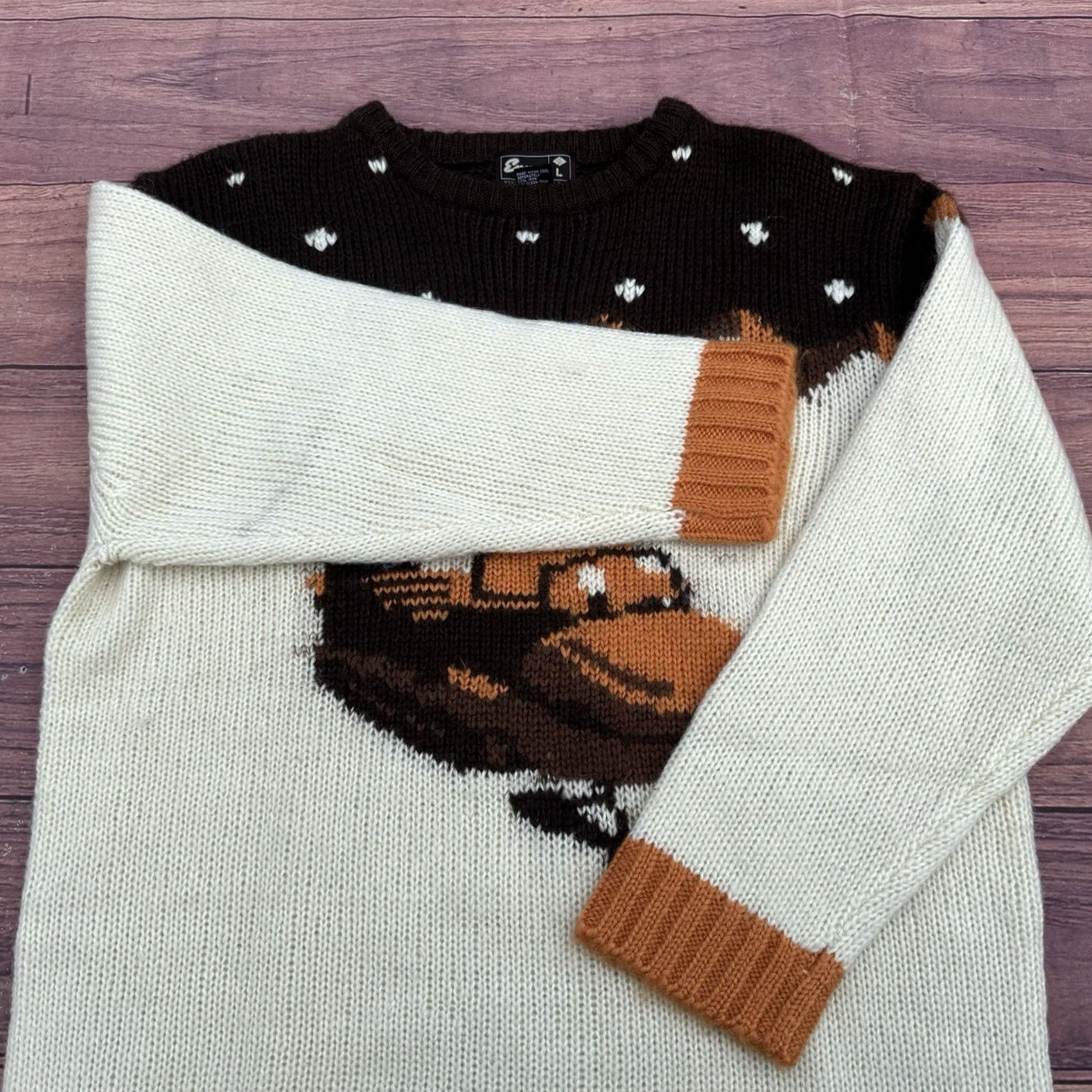 Enyce VINTAGE Enyce Ski Knit Sweater L Brown Mens Pullover Knit Heavyweight 90s Streetwear Urban NYC Size US L / EU 52-54 / 3 - 4 Thumbnail