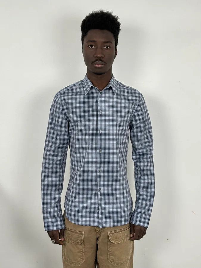 Givenchy Givenchy Blue Checkered Shirt Size US S / EU 44-46 / 1 - 1 Thumbnail
