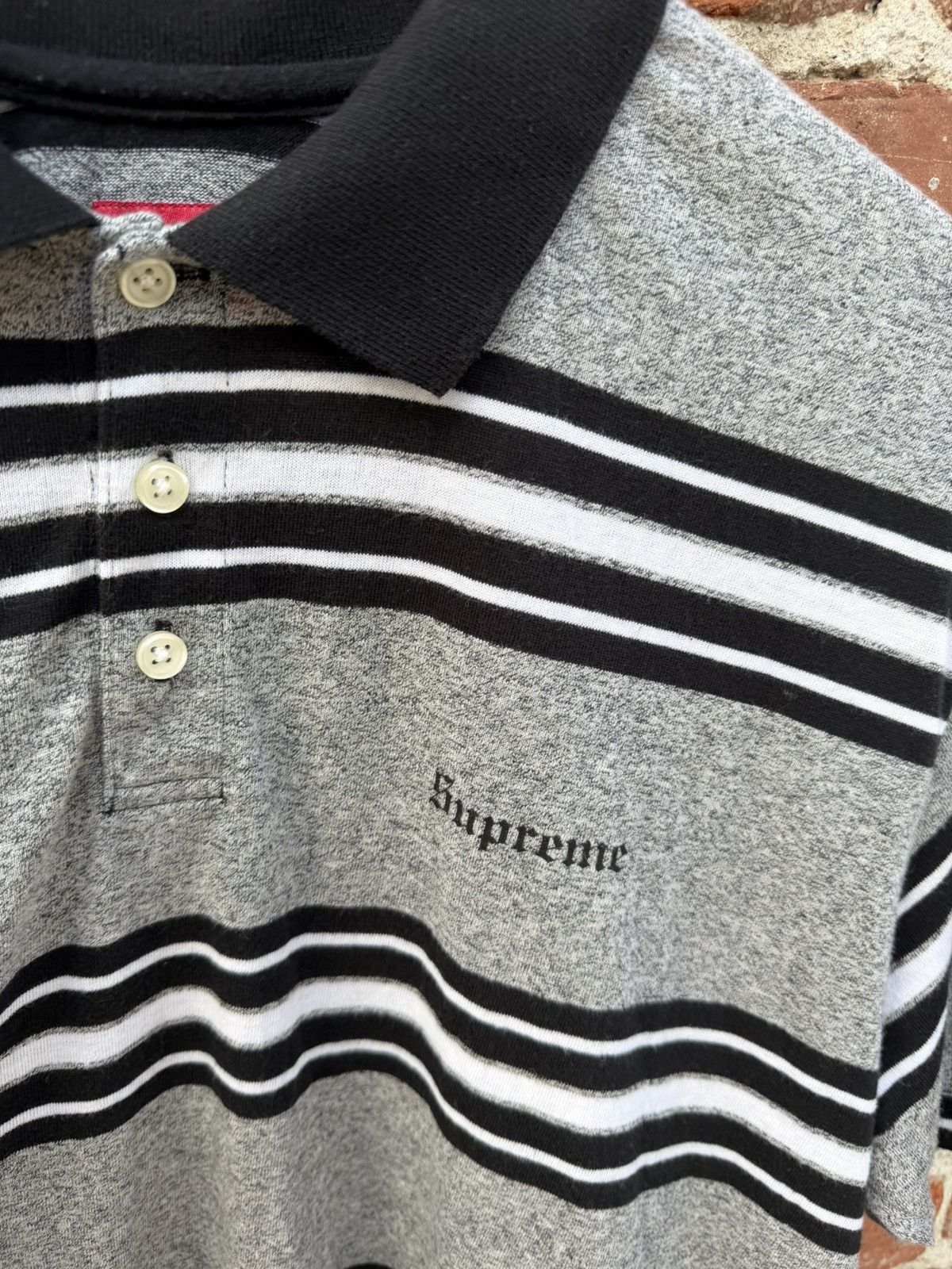 Supreme Supreme Heather Stripe Polo Size US L / EU 52-54 / 3 - 3 Thumbnail