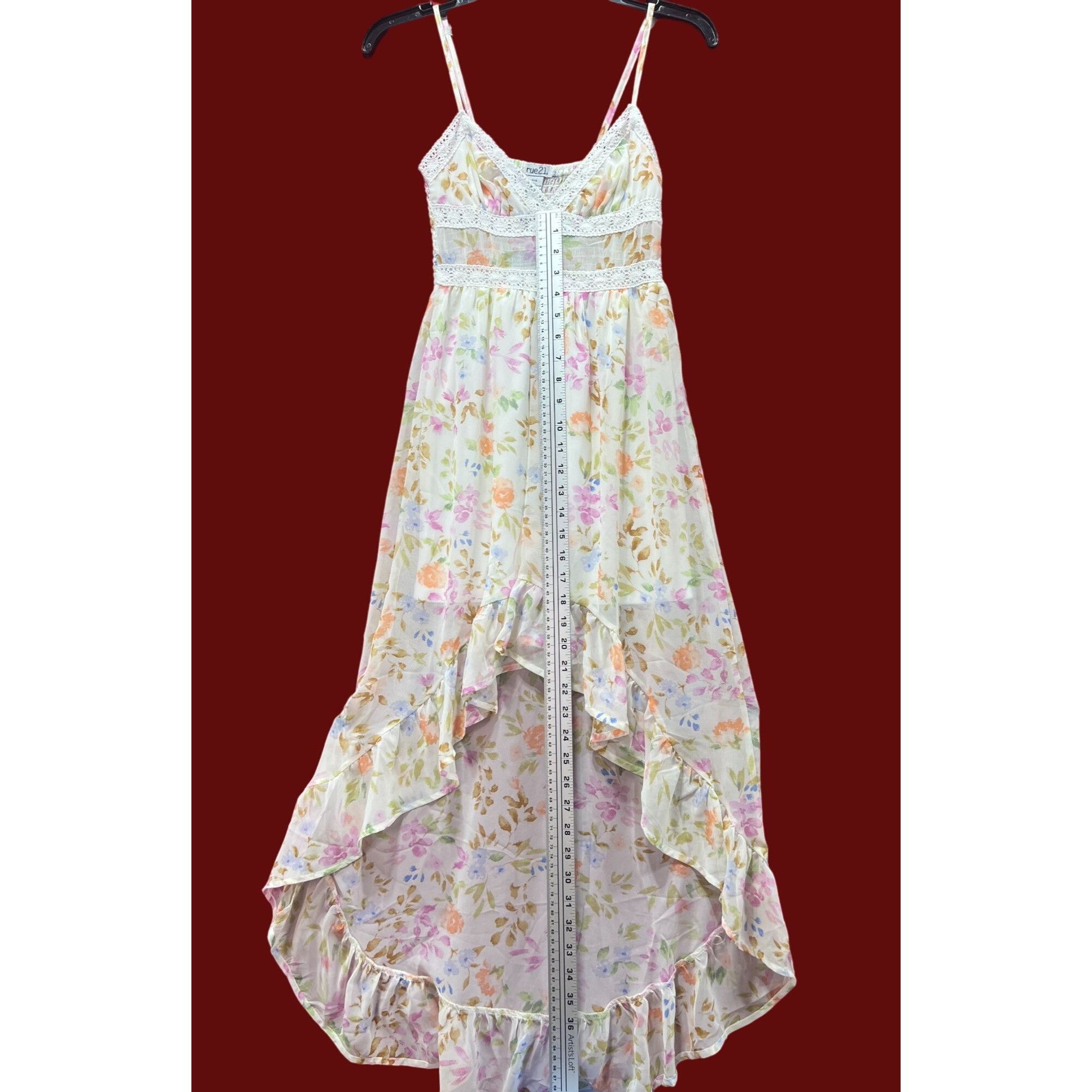 rue21 Rue 21 - Women's Summer Sleeveless High Low Hem Ruffle Flora Size XXS / US 00 / IT 34 - 5 Thumbnail