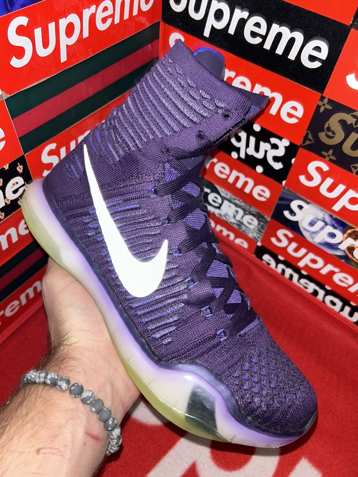 Nike Nike Kobe 10 X Elite High Team Purple 718763-505 size 8.5 Size US 8.5 / EU 41-42 - 9 Thumbnail