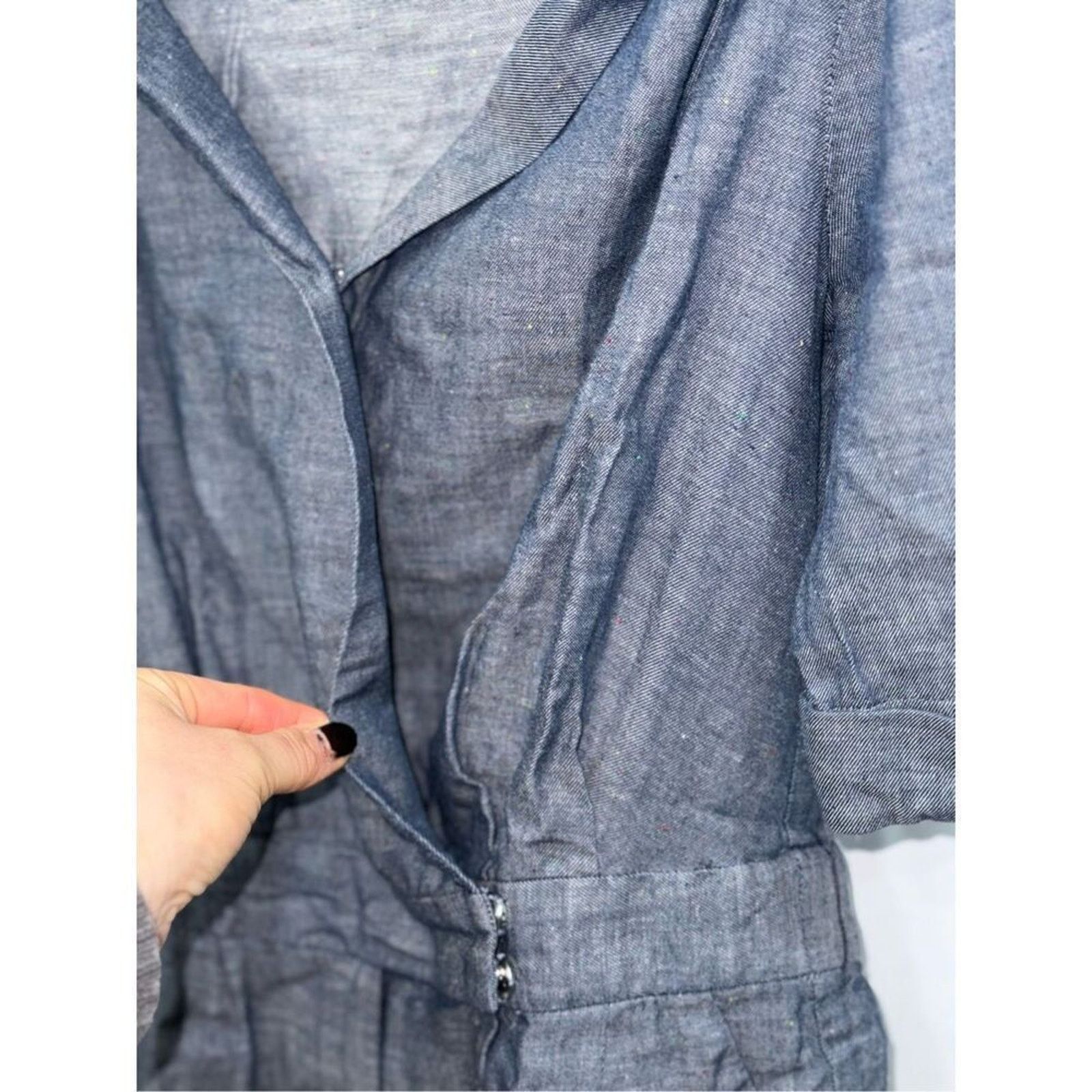 Other 1.state Chambray Short Sleeve V-Neck Romper | Sz XS Size 26" / US 2 / IT 38 - 5 Thumbnail