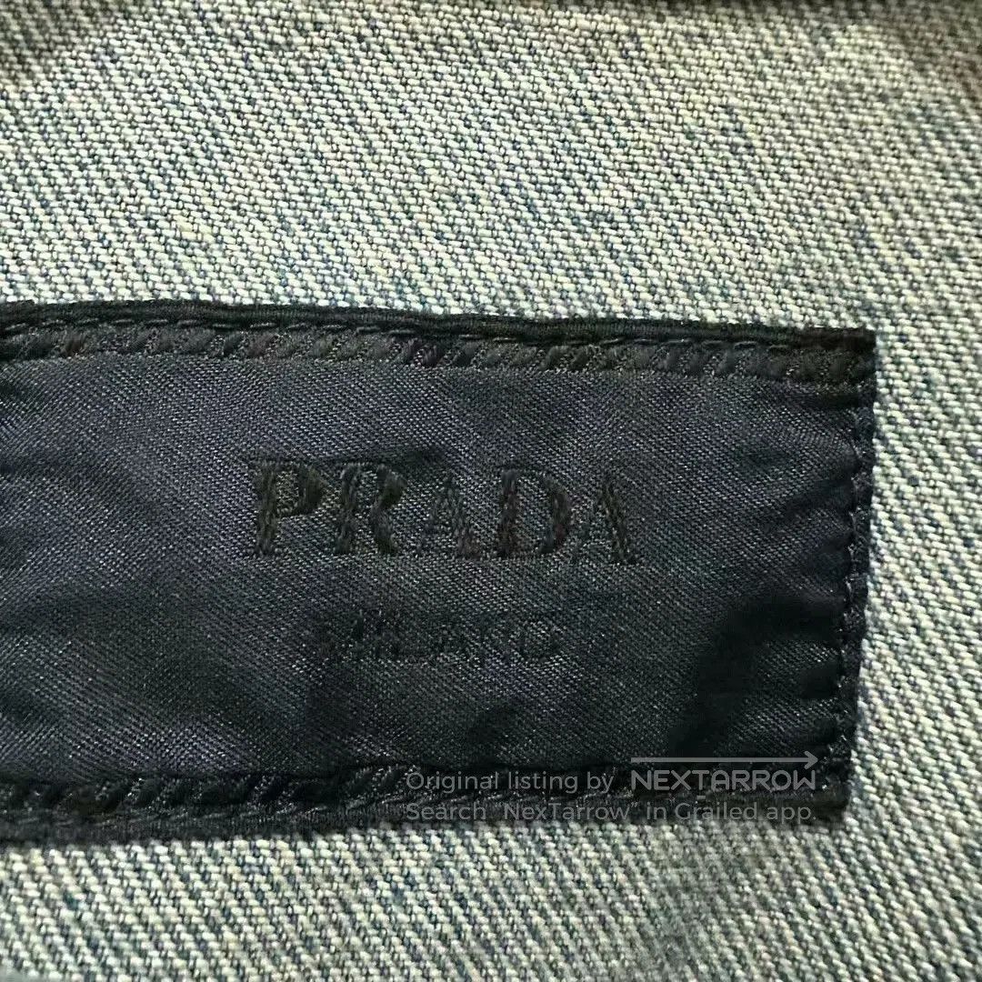 Prada prada light wash distressed denim jacket. Size US L / EU 52-54 / 3 - 3 Thumbnail