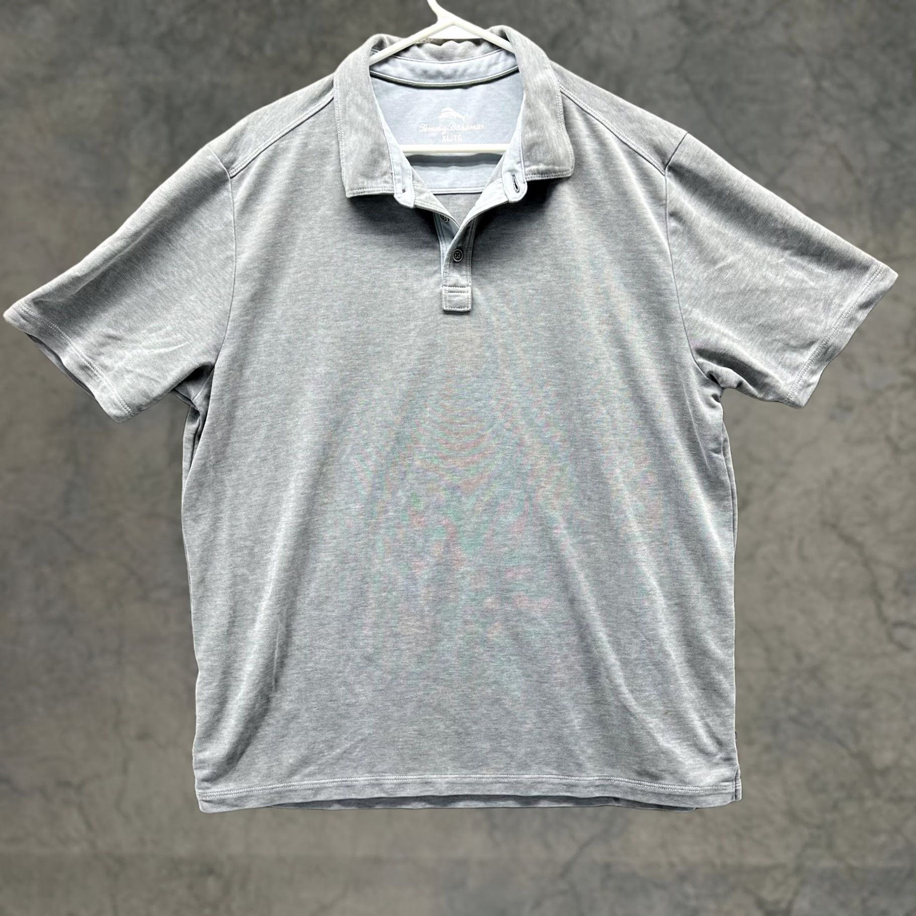 Tommy Bahama Tommy Bahama Polo Shirt Mens XL Gray Solid Knit Marlin Logo Casual Golf Shirt Size US XL / EU 56 / 4 - 1 Thumbnail