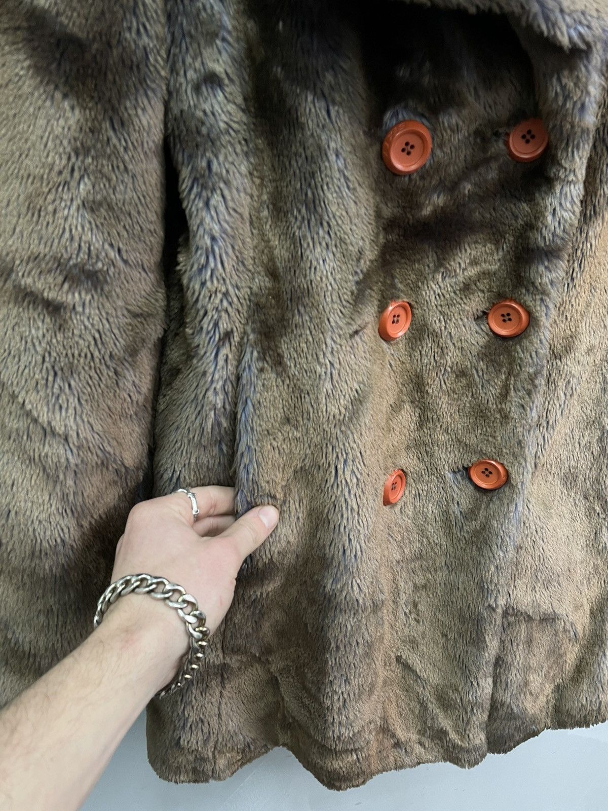 If Six Was Nine × Japanese Brand × Le Grande Bleu (L.G.B.) RARE FUZZY Y2K FAUX FUR legrandebleu MISS SIXTY COAT Size L / US 10 / IT 46 - 5 Thumbnail