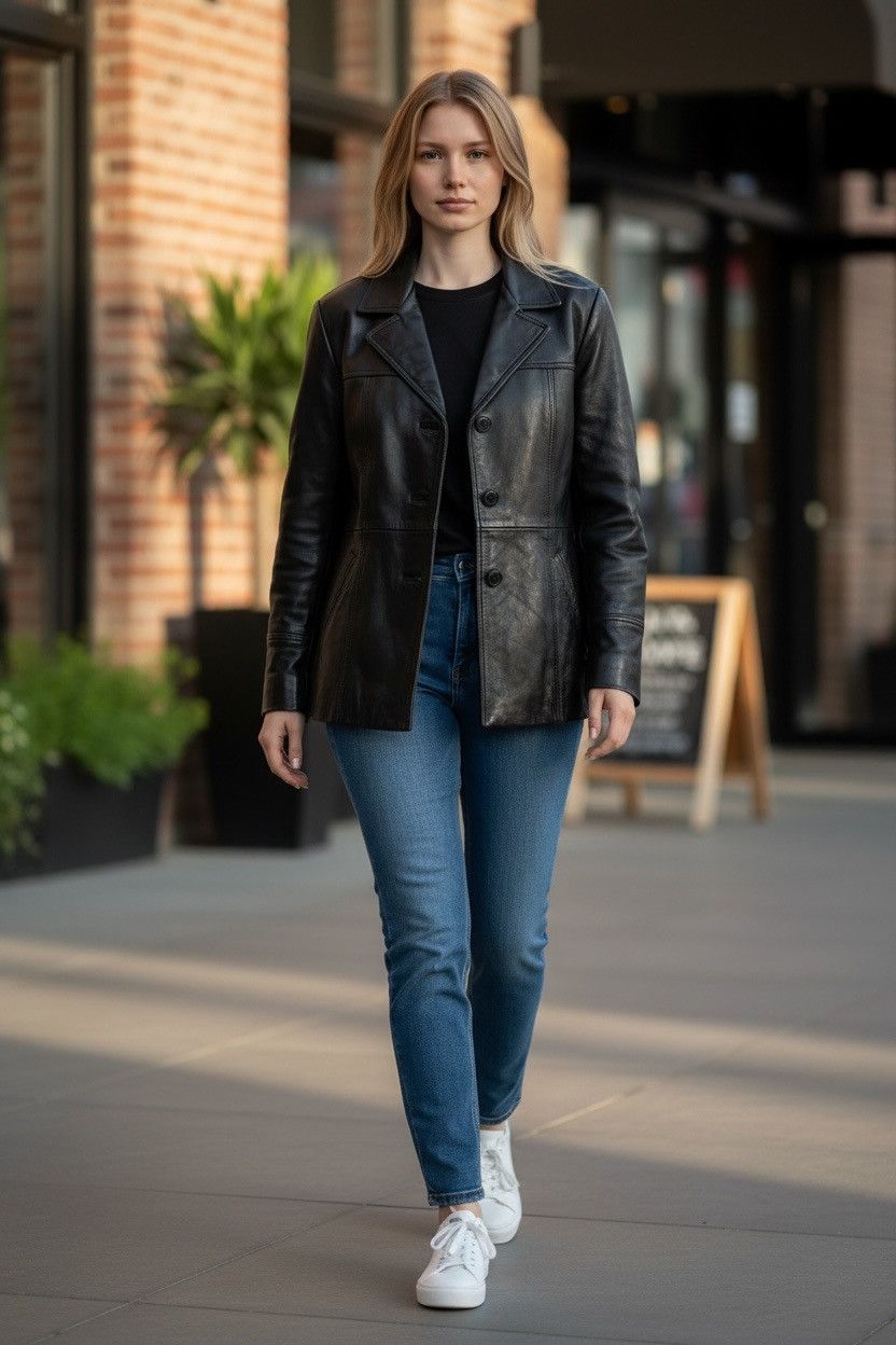 Other Women's Leather Black Jacket By Coronet Leather Size Medium Size M / US 6-8 / IT 42-44 - 3 Thumbnail