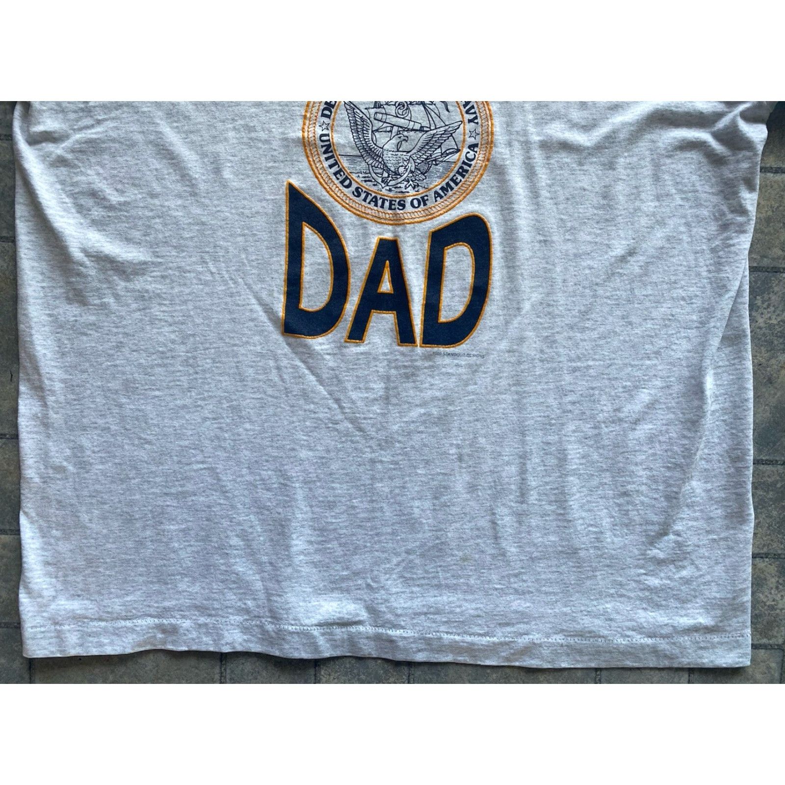 Vintage VINTAGE Screen Stars T-Shirt Mens XL Navy Gray 90s Military Single Stitch Made In USA Size US XL / EU 56 / 4 - 2 Thumbnail