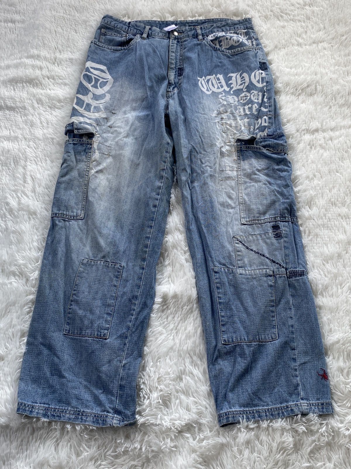Vintage 90’s Skate Culture 🔥 Dig Deep🔥Cargo Baggy Jeans Size US 36 / EU 52 - 1 Thumbnail