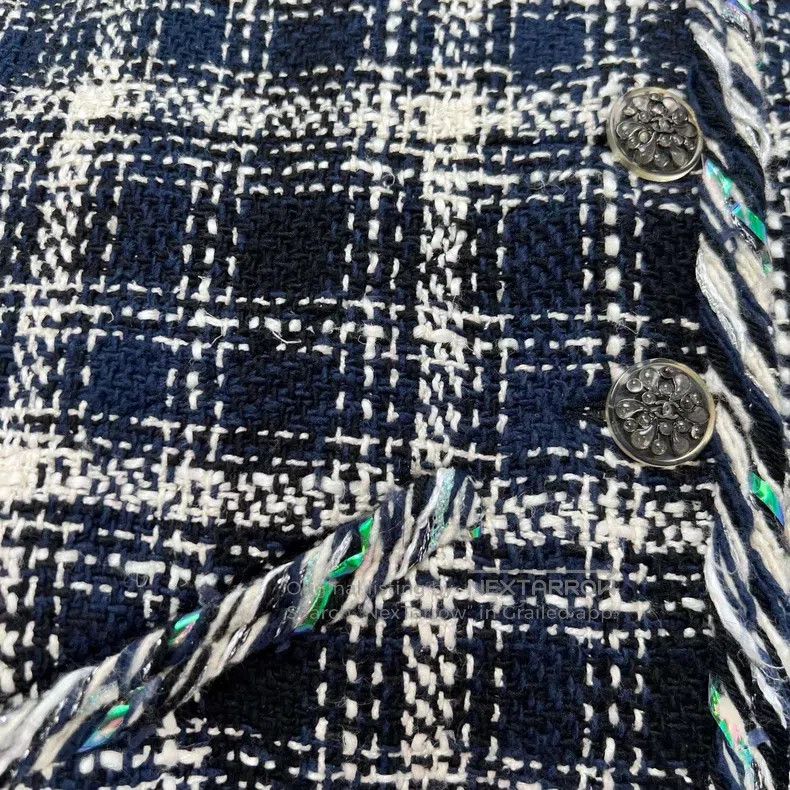 Chanel Chanel Black navy blue milky white colour-blocked jacket Size XXS / US 00 / IT 34 - 7 Thumbnail