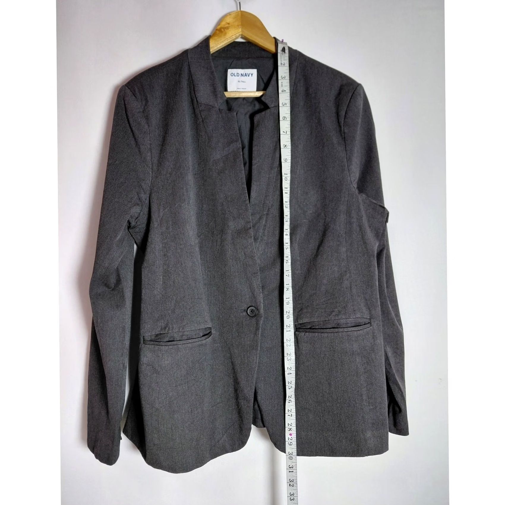 Old Navy OLD NAVY Gray Blazer Jacket XL Tall Solid Long Sleeve Men Size XL Size US XL / EU 56 / 4 - 7 Thumbnail