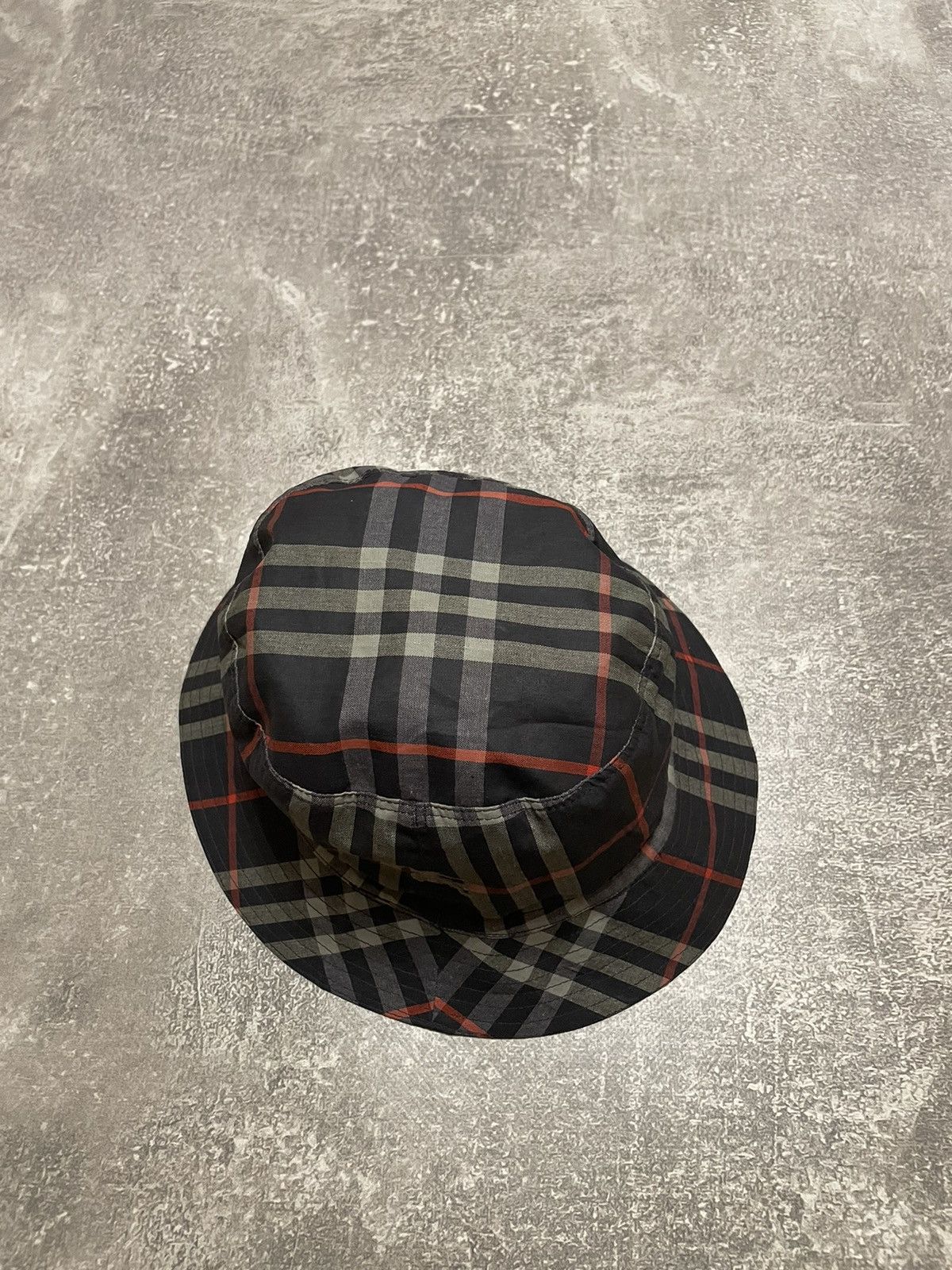 Vintage Burberrys logo bucket hat cotton panama