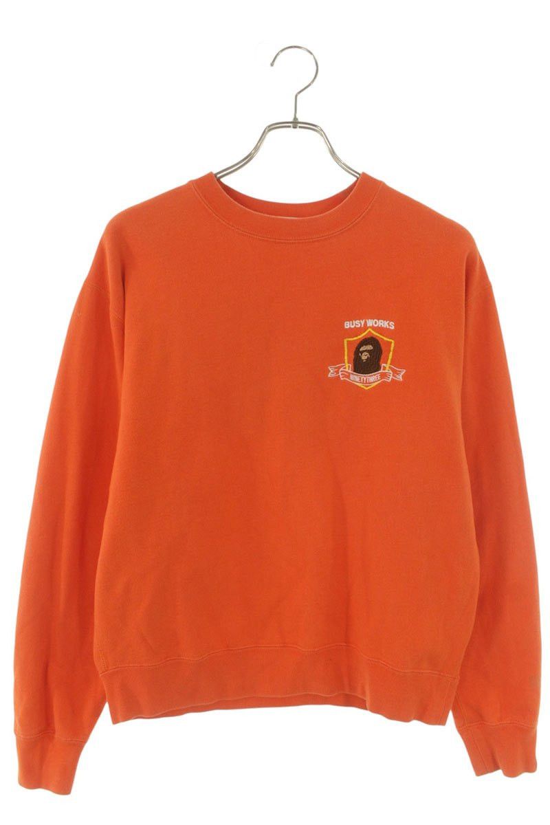 Bape A BATHING APE Embroidered Design Sweatshirt Orange Size M Size US M / EU 48-50 / 2 - 1 Thumbnail