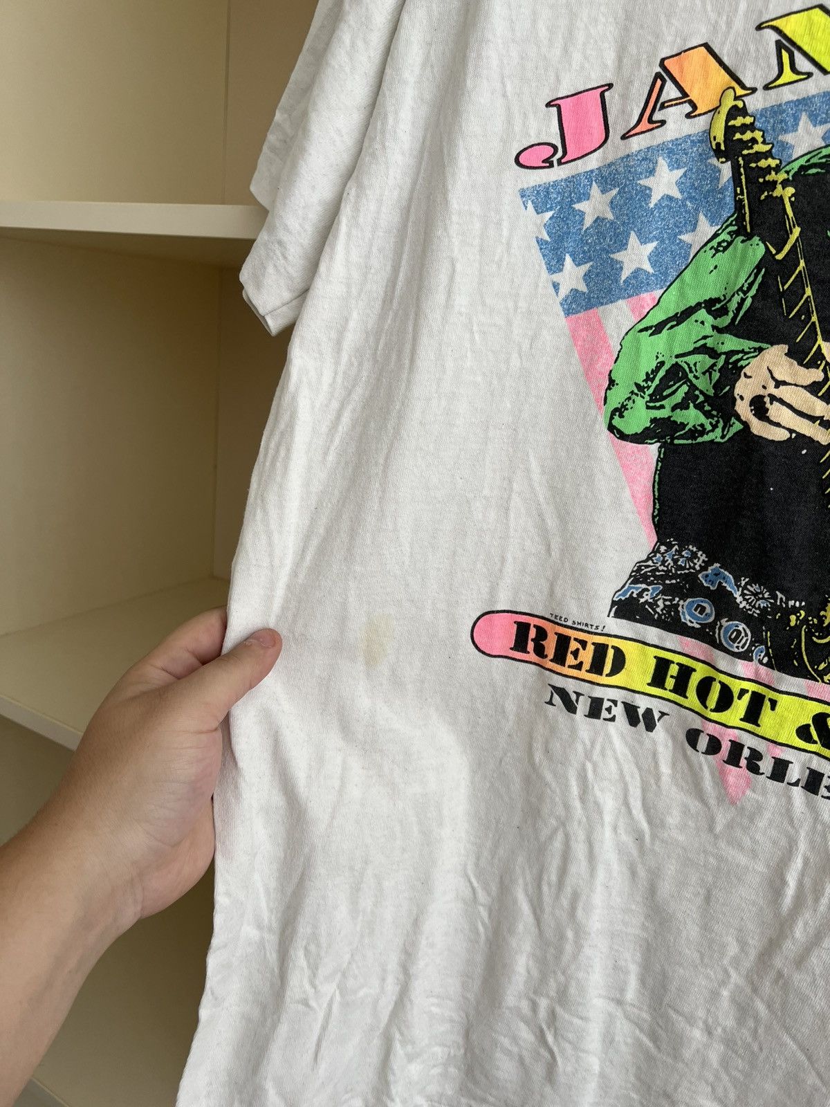 Fruit Of The Loom Vintage 1990 Carlos Santana Jammin Tee L New Orleans USA Size US L / EU 52-54 / 3 - 4 Thumbnail