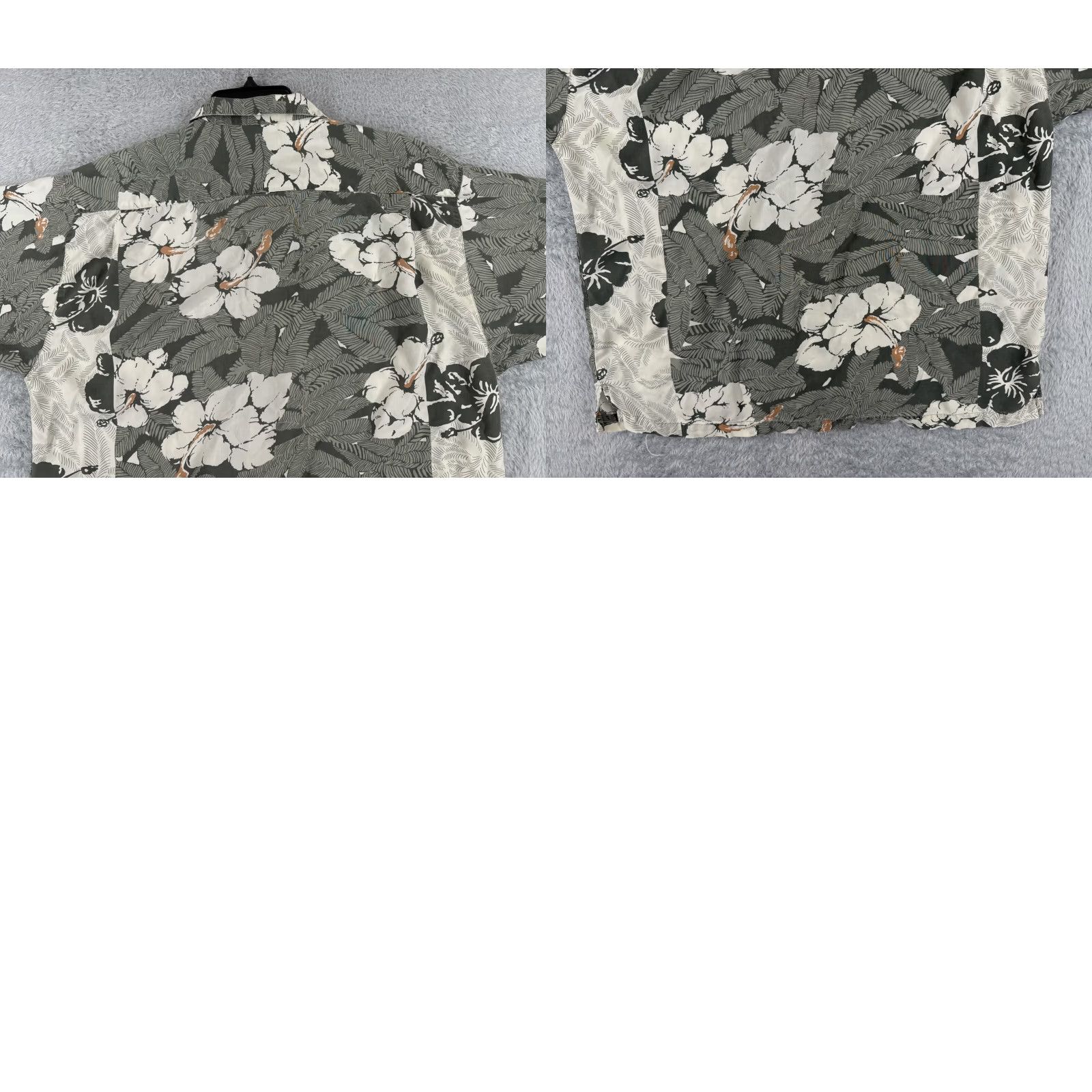 Tommy Bahama VINTAGE Tommy Bahama Shirt Men XL Gray Palm Hibiscus Rayon Hawaiian Button-Up Casual, Resort, Aloha Theme Mens Size US XL / EU 56 / 4 - 9 Thumbnail