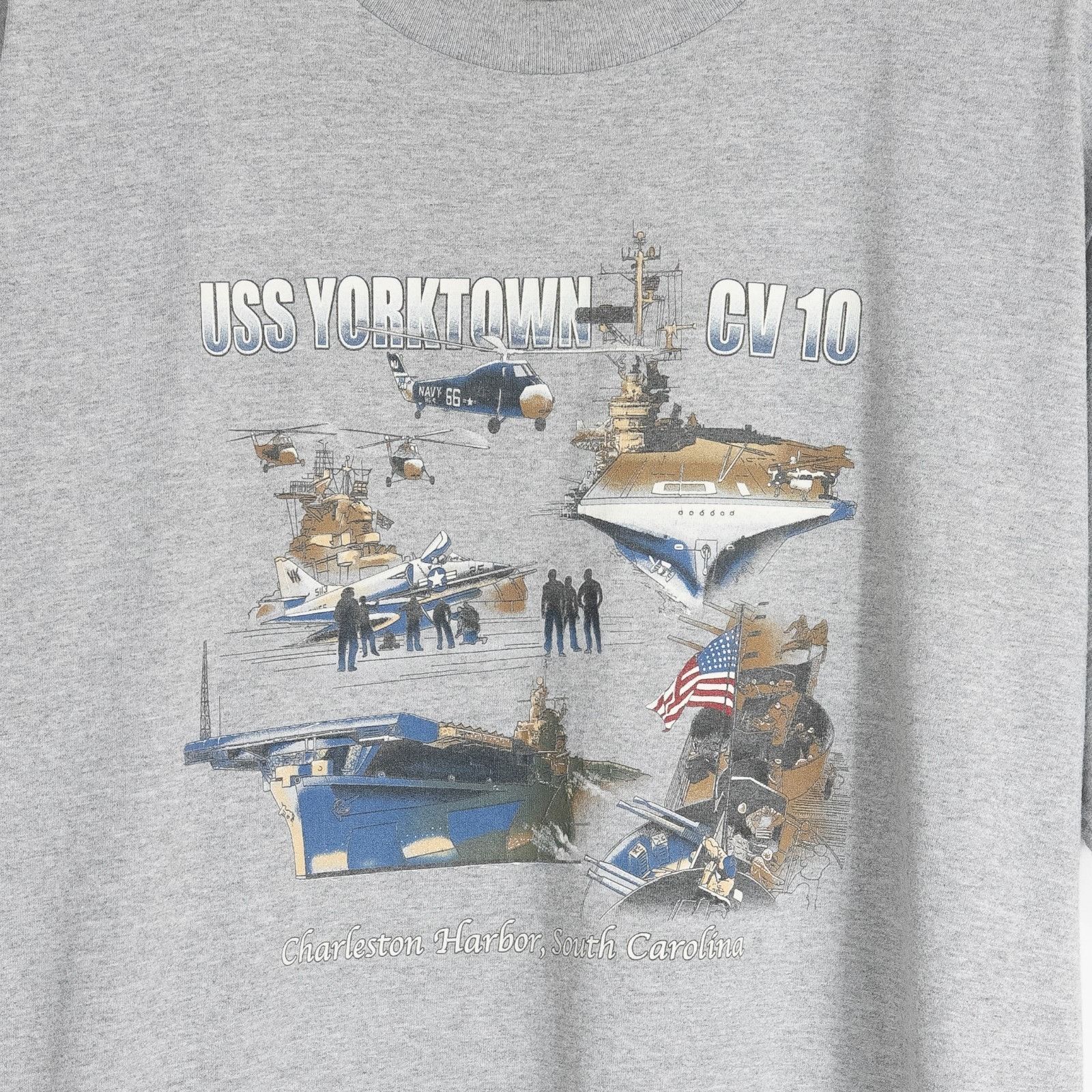 Vintage Vintage 90s USS Yorktown CV10 Aircraft Carrier T Shirt XL Size US XL / EU 56 / 4 - 3 Thumbnail