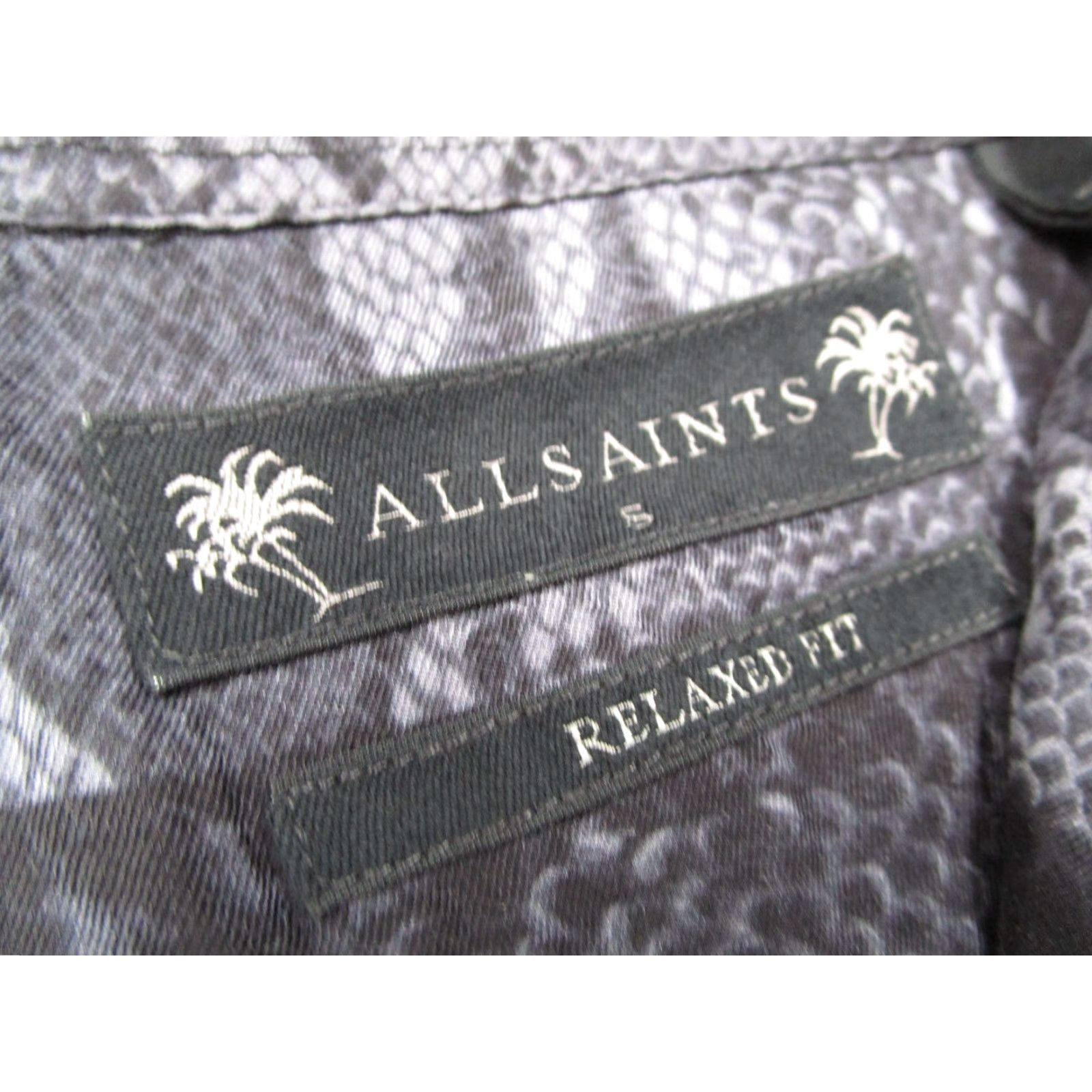 Allsaints AllSaints Men's Gray Viper Button-Up Shirt S Relaxed Fit Collared Long Sleeve Bohemian Urban Size US S / EU 44-46 / 1 - 3 Thumbnail