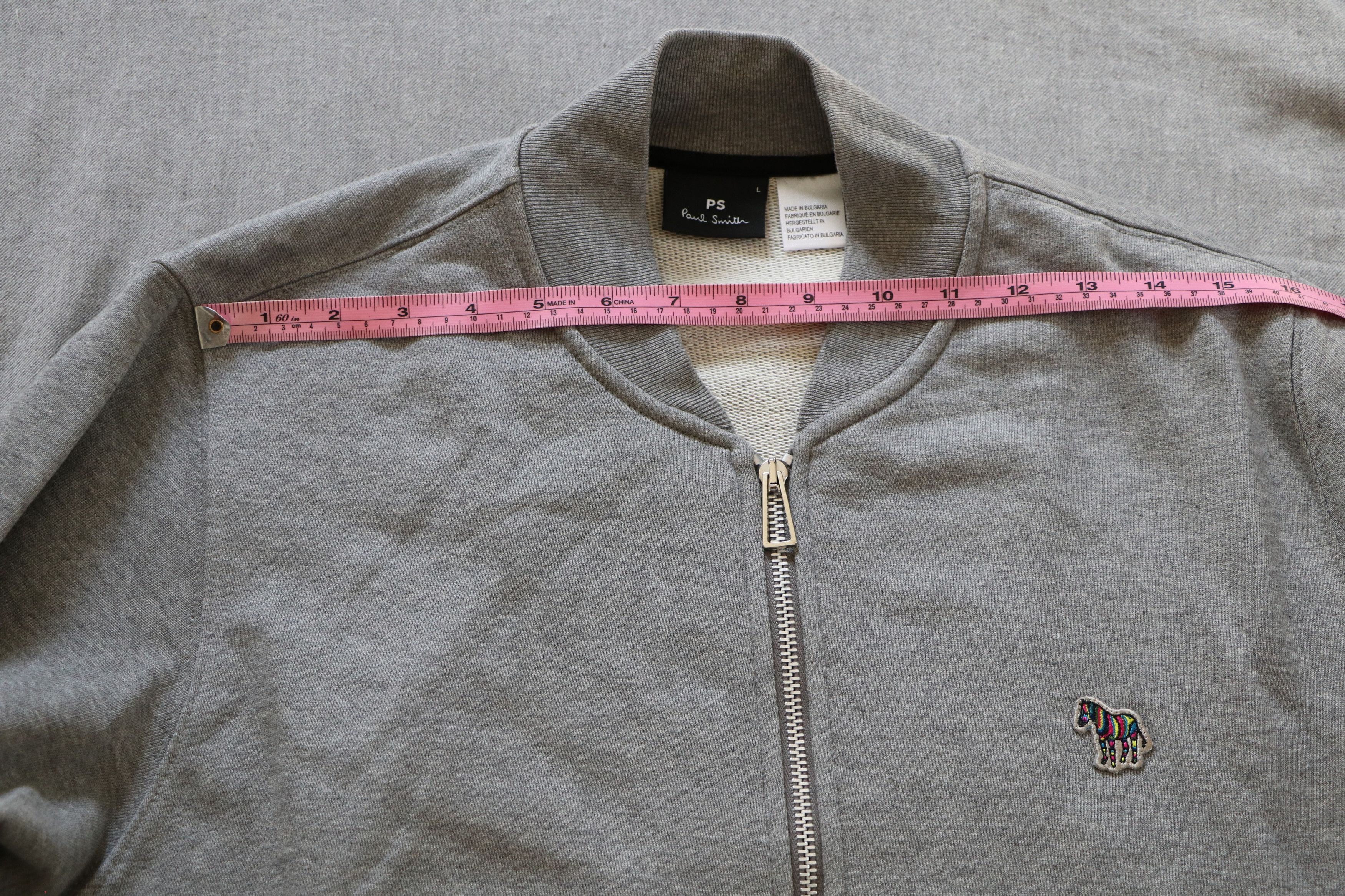 Paul Smith Gray zip-up collared sweatshirt rainbow zebra logo Size US L / EU 52-54 / 3 - 7 Thumbnail