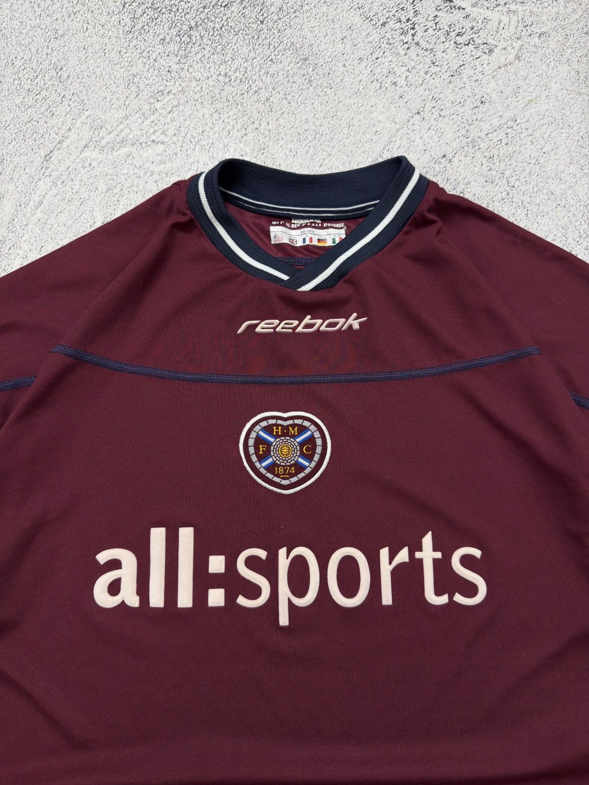 Reebok VTG Reebok Hearts of Midlothian 2002/2004 Home Shirt Jersey Size US XL / EU 56 / 4 - 8 Thumbnail