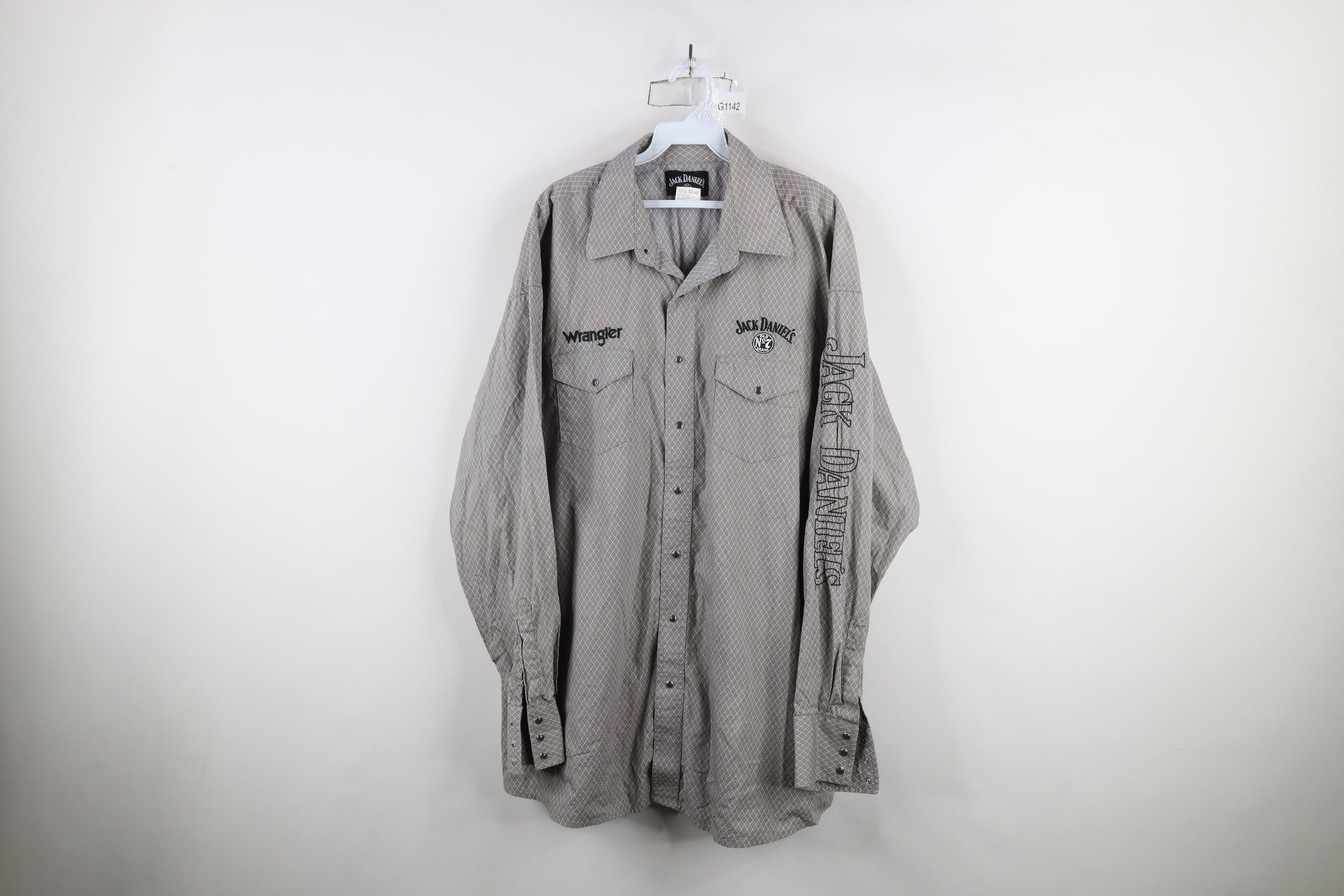Vintage × Wrangler Vintage Wrangler x Jack Daniels Diamond Snap Button Shirt Size US XXL / EU 58 / 5 - 1 Thumbnail