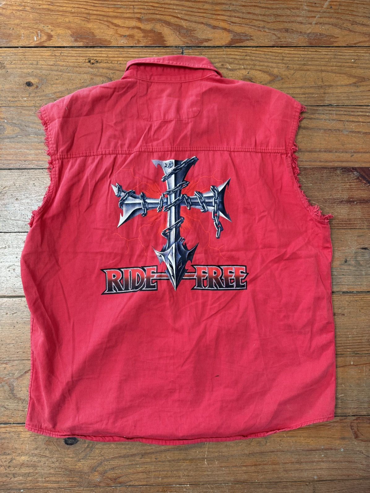 Harley Davidson × Vintage VINTAGE BIKER CUTOFF SHIRT Size US XXL / EU 58 / 5 - 1 Thumbnail