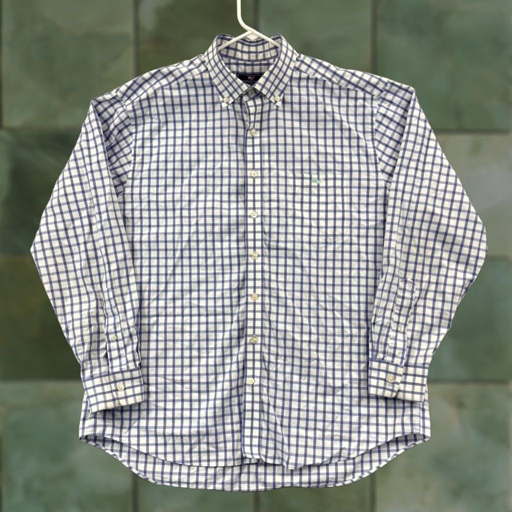 Vineyard Vines Vineyard Vines Shirt Mens XL Blue Classic Fit Long Sleeve Tucker Plaid Sport Button-Up Shirt Size US XL / EU 56 / 4 - 1 Thumbnail