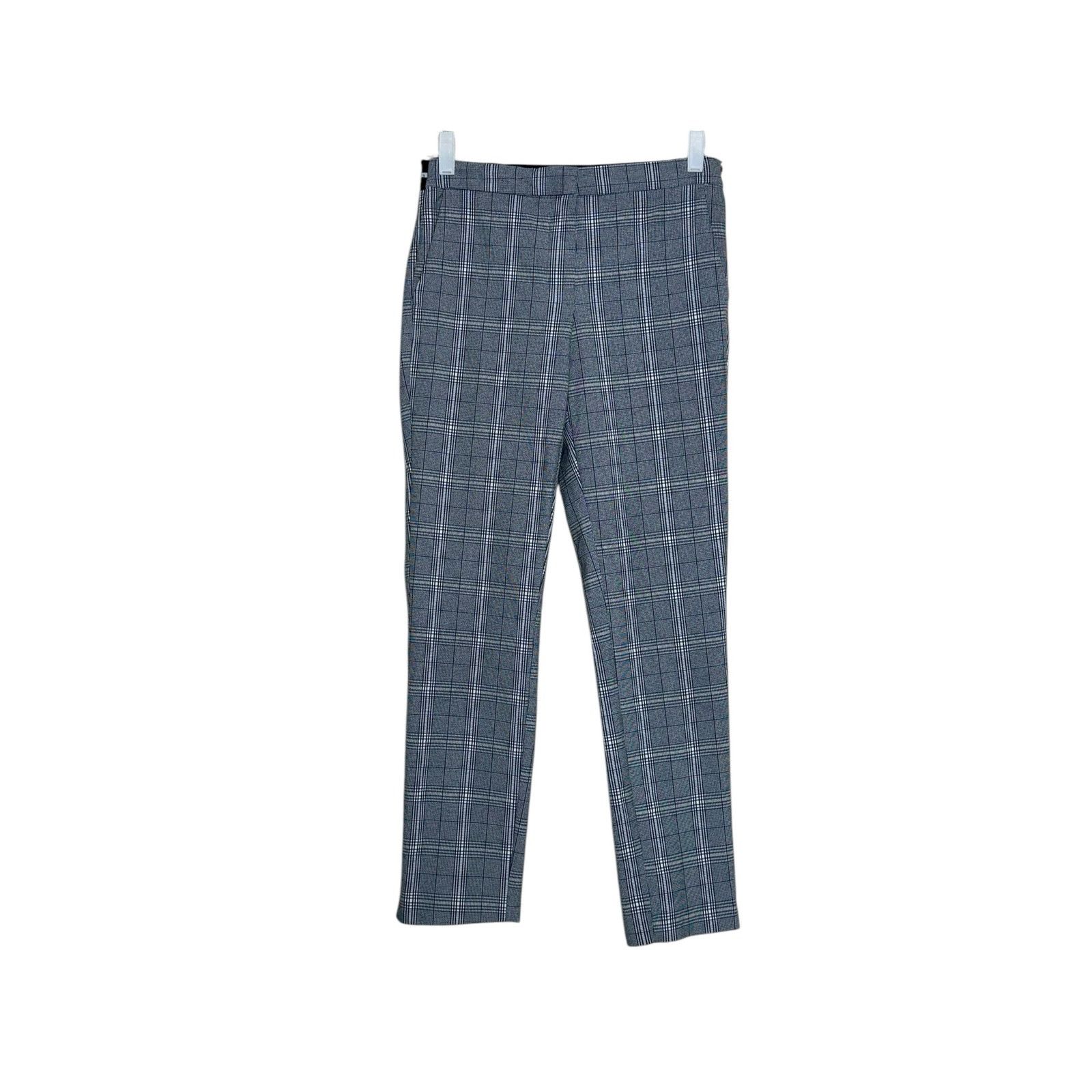 Zara Zara blue plaid straight leg mid rise ankle pants size M Size 28" / US 6 / IT 42 - 6 Thumbnail