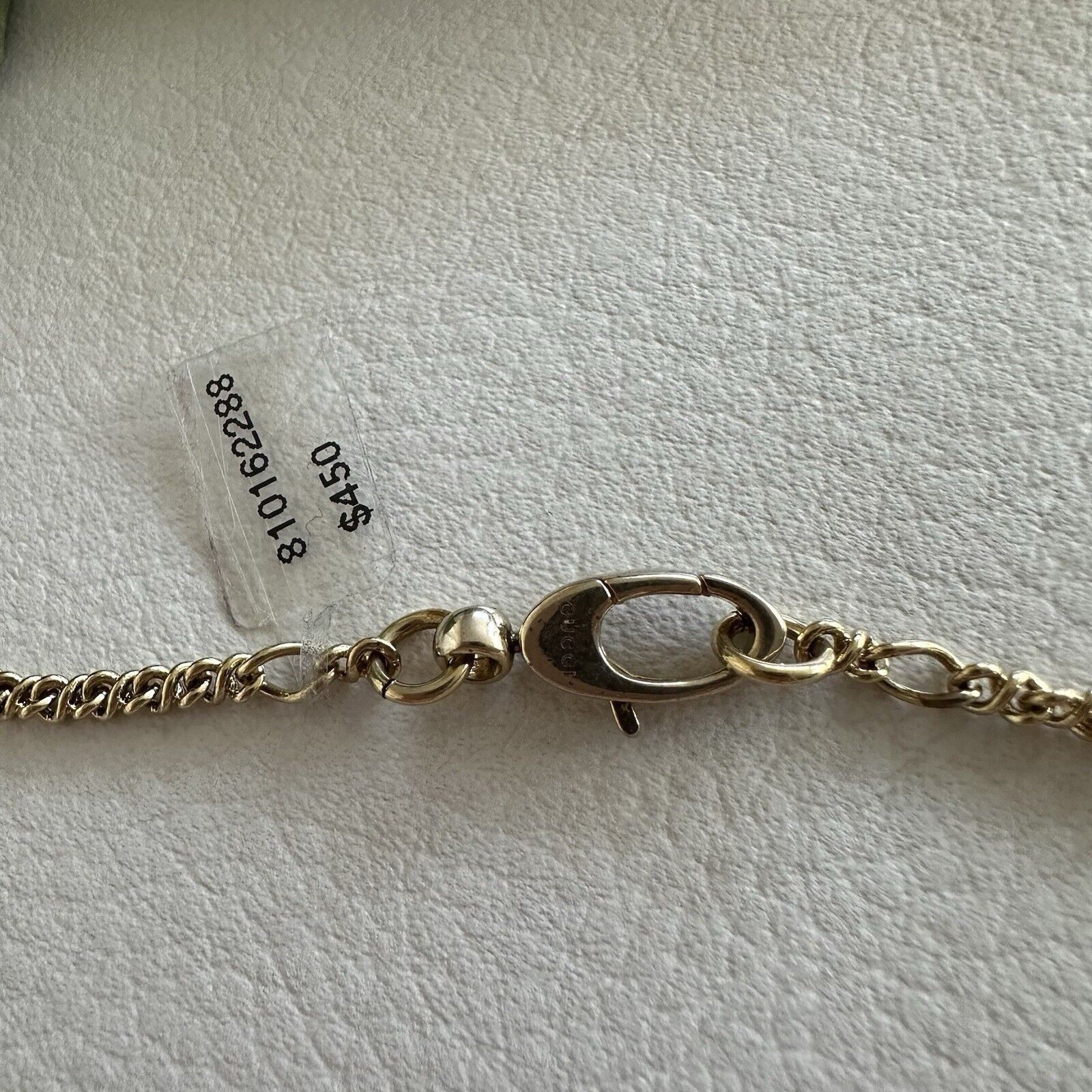 Gucci NEW Gucci Lion Head Chain Necklace Red Crystal Metal GP Char Size ONE SIZE - 8 Thumbnail