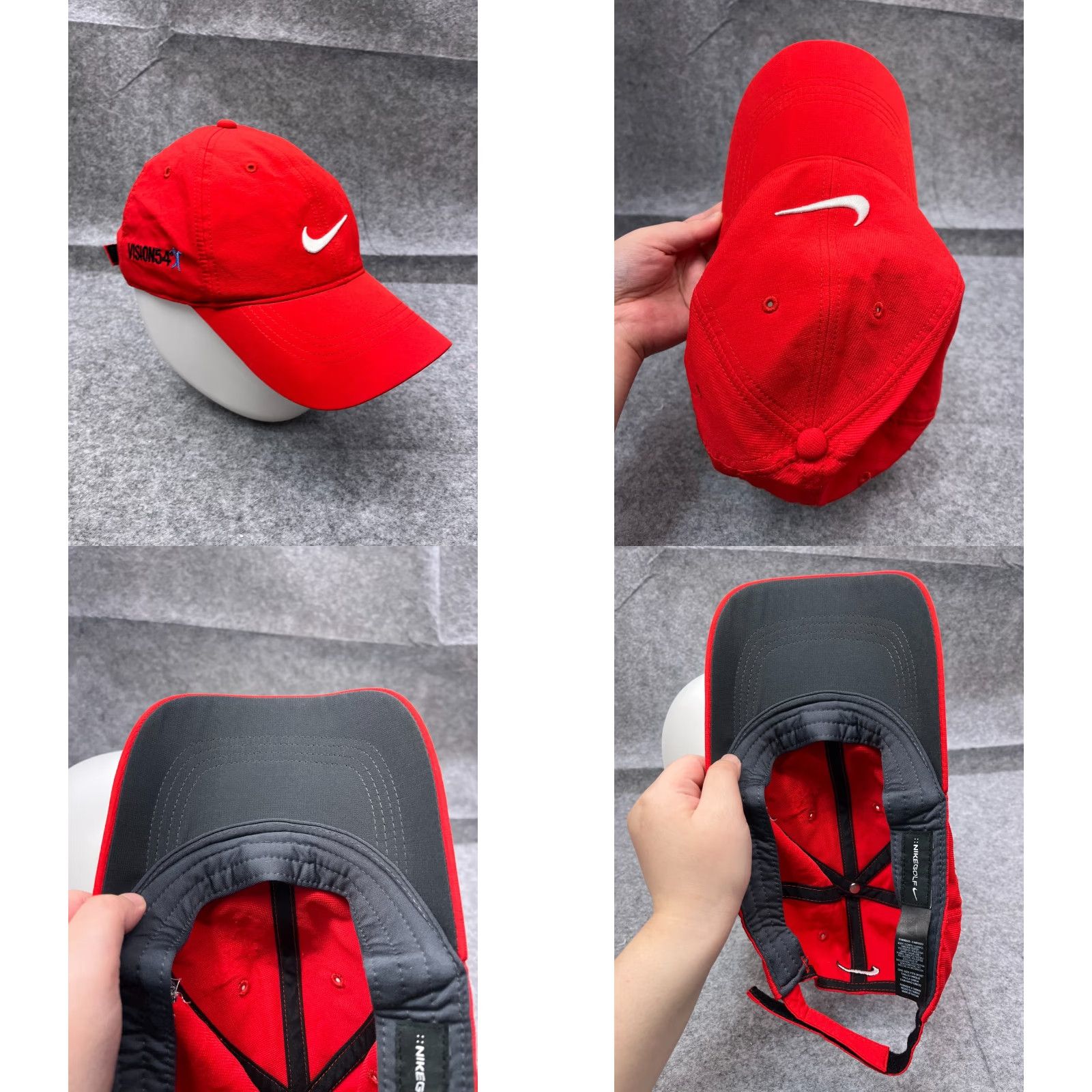 Nike Nike Hat Cap Strap Back Adult One Size Red Polyester Golf Hat Cap Nike Size ONE SIZE - 8 Thumbnail