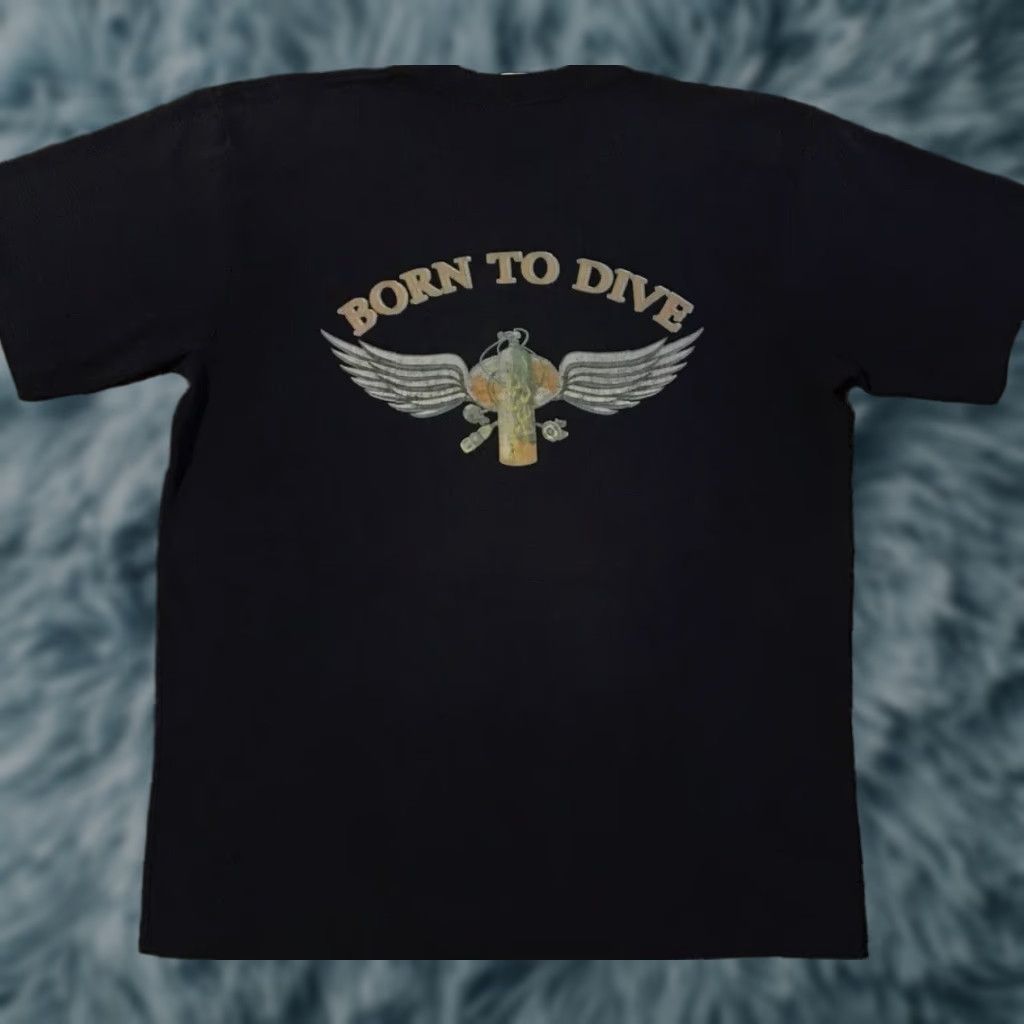 Born VINTAGE 90s Born To Dive Shirt XL Blue Surf Grunge Biker Beach Mexico Diving California 80s 90s Graphic Tee Mens Size US XL / EU 56 / 4 - 1 Thumbnail
