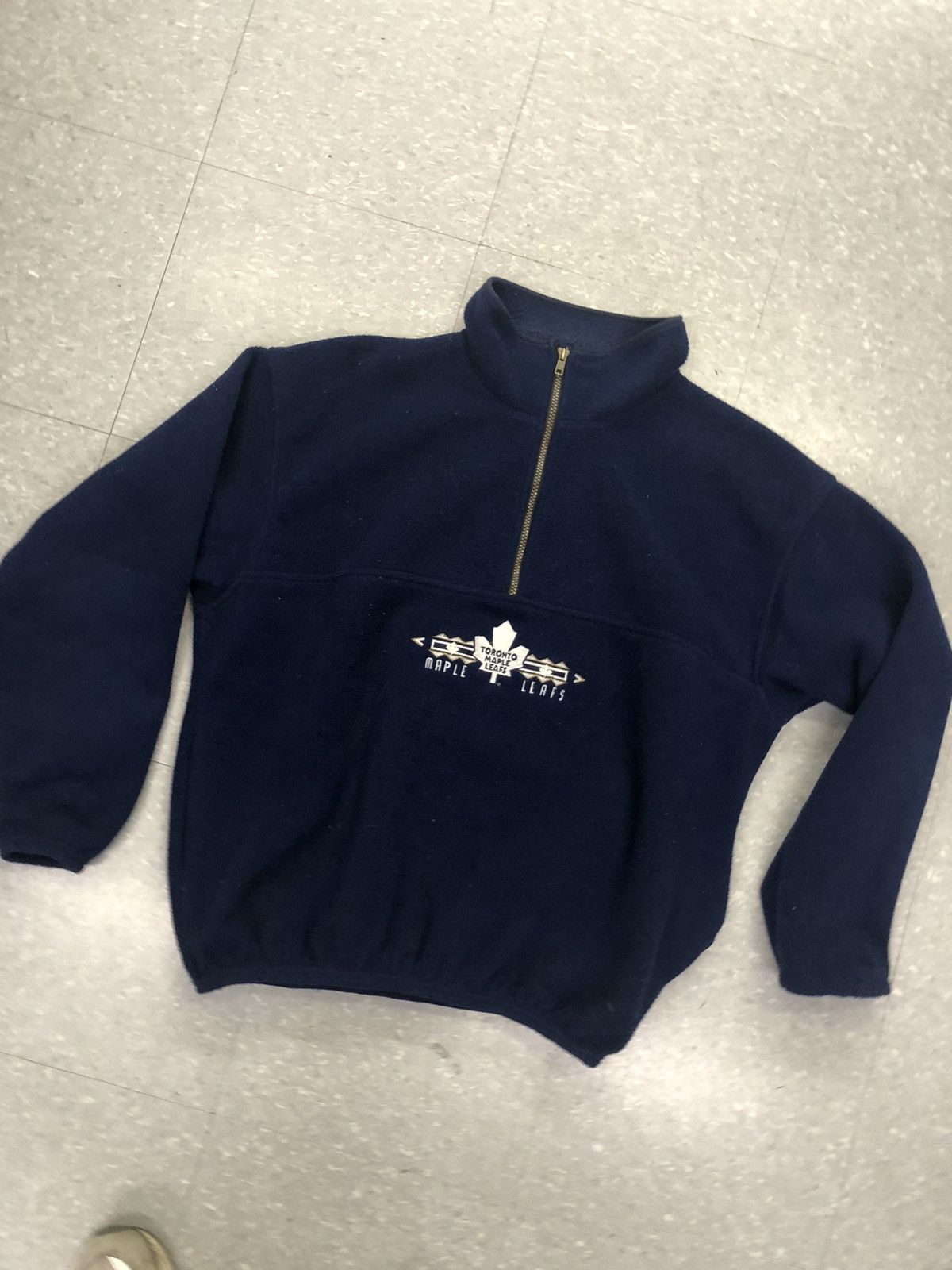 NHL × Vintage Vintage 90's half Toronto Maple Leafs zip fleece Xl sleeve Size US XL / EU 56 / 4 - 2 Thumbnail
